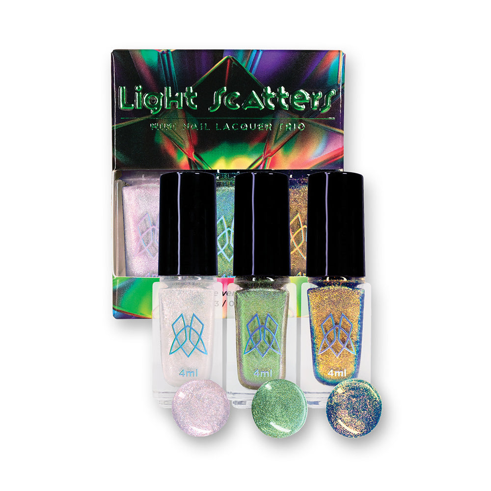 Badtothebrow Mini Nail Polish Set - 3 Piece Light Scattering Nail Lacquer Trio for Gel Manicures & Nail Art | Perfect for Parties, Weddings & Special Occasions