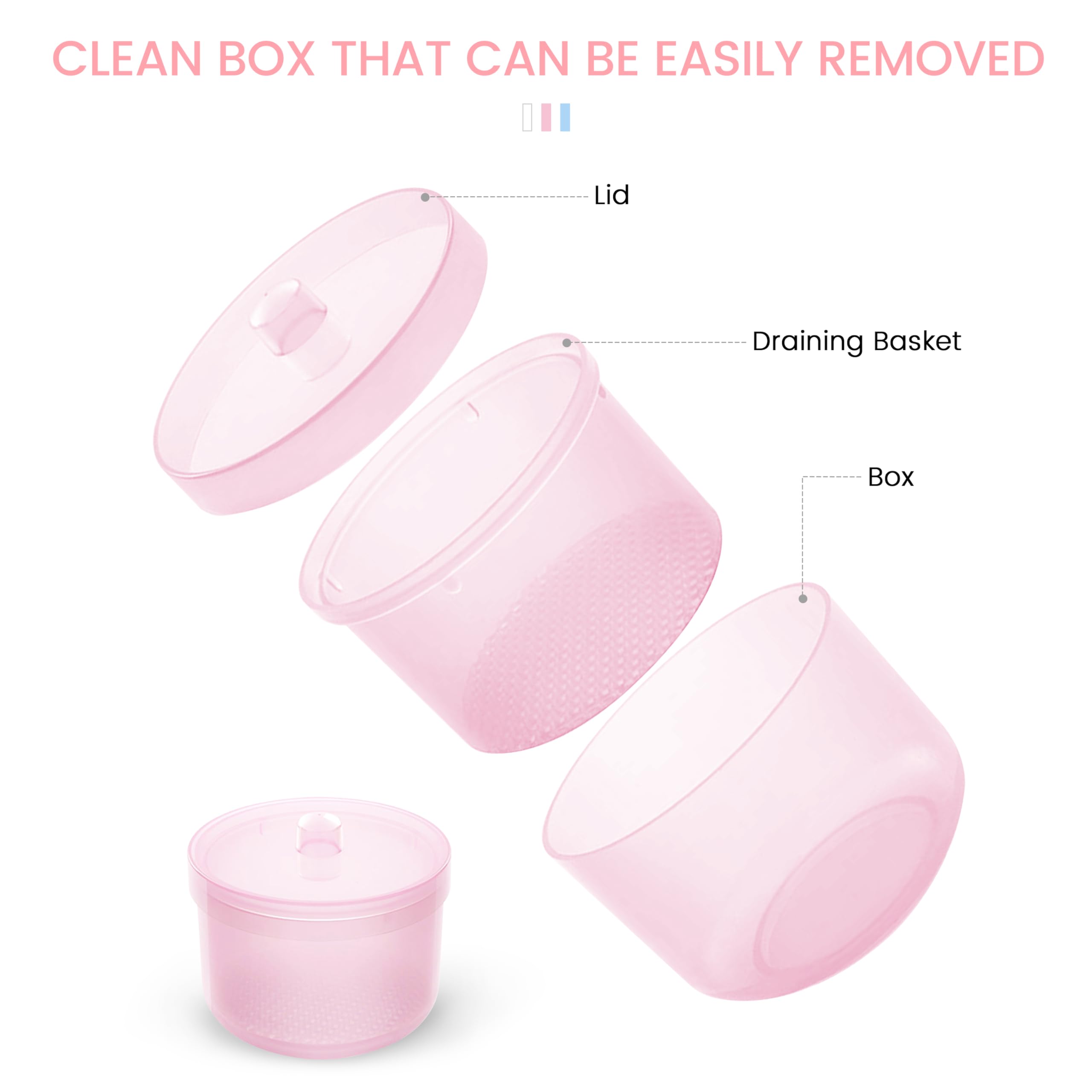 Professional Nail Art Tools Cleaner Storage Box - Pink Organizer for Nail Drill Bits, Clippers, Cutters & Alcohol Soaking Cleaner | Perfect for Salon, Home Manicure & Nail Technician Accessories Storage