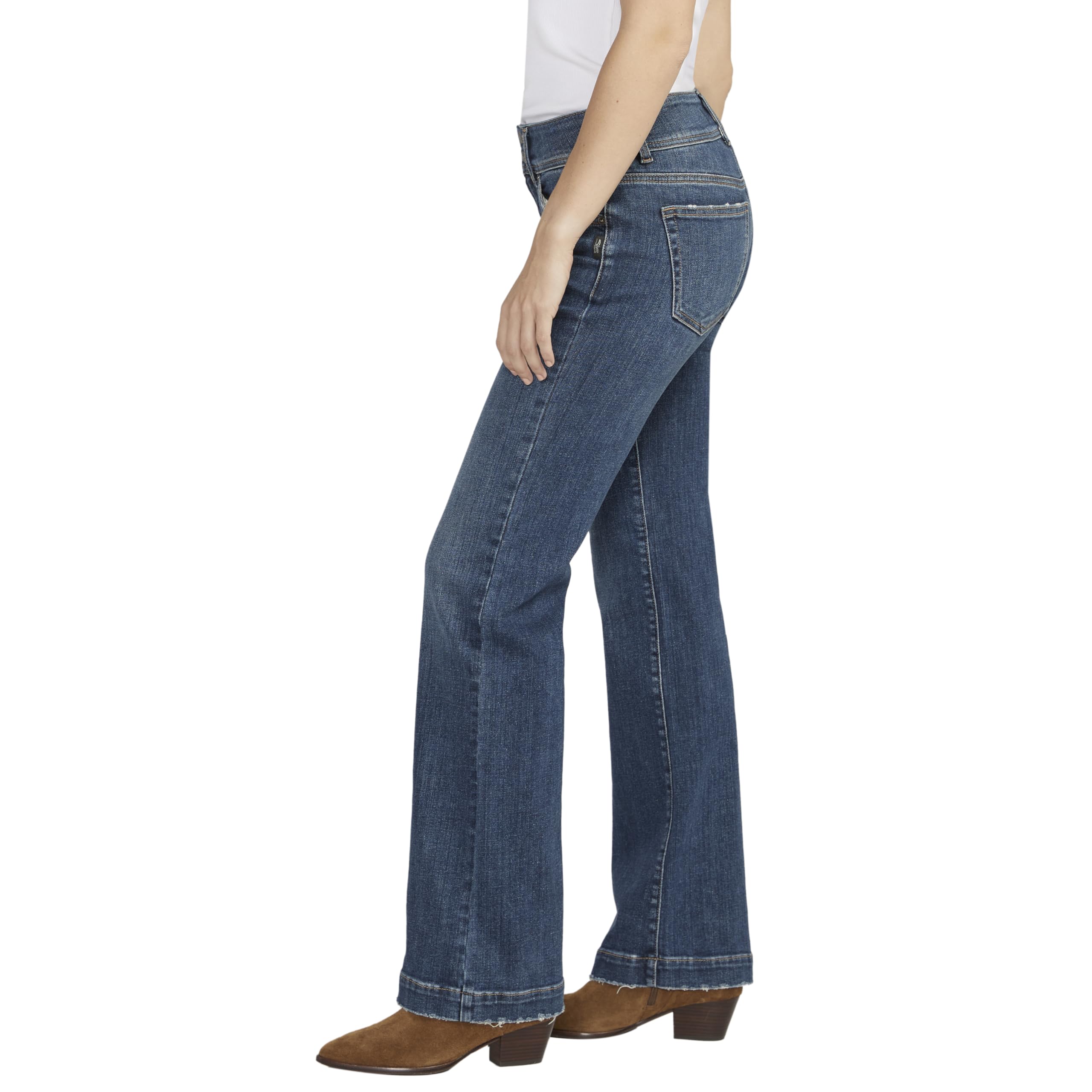 Silver Jeans Co. Women's Suki Mid Rise Curvy Fit Bootcut Jeans - Comfortable Stretch Denim Pants for Work & Casual Wear