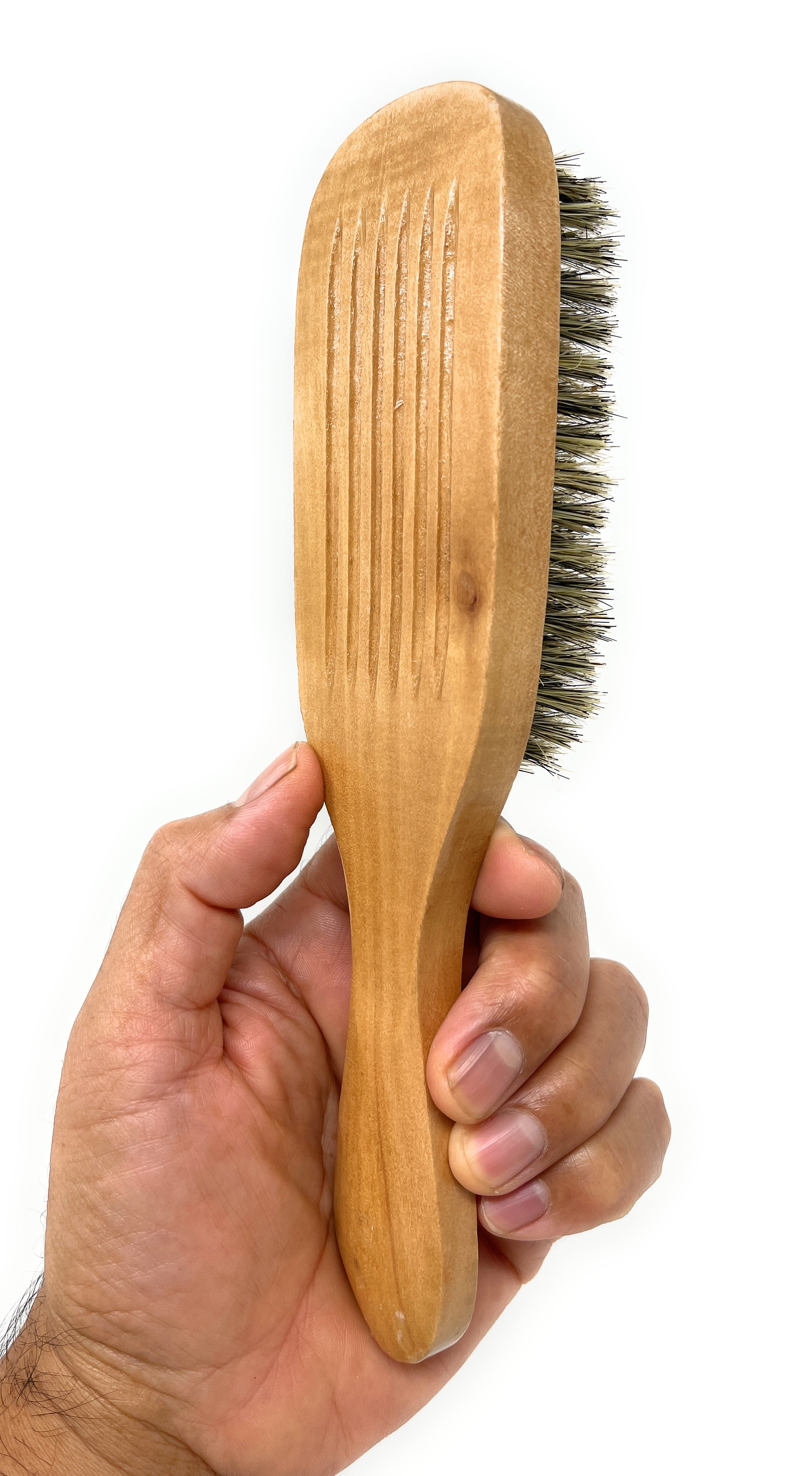 Philips Brush 440 The Wave Hair Brush - 7 Row Pure Soft Bristle with Wooden Handle for Smooth Detangling & Styling | Perfect for Curly, Wavy & Thick Hair at Home or Salon