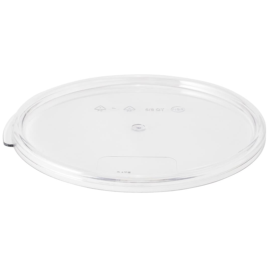 Met Lux Food Storage Container Lids - 10 Pack Round Clear Plastic Lids for Marinating & Meal Prep | Dishwasher Safe, Freezer Safe with Date Indicator | Replacement Lids for Restaurantware Containers (Containers Sold Separately) | Perfect for Kitchen Organization, Food Storage & Meal Planning
