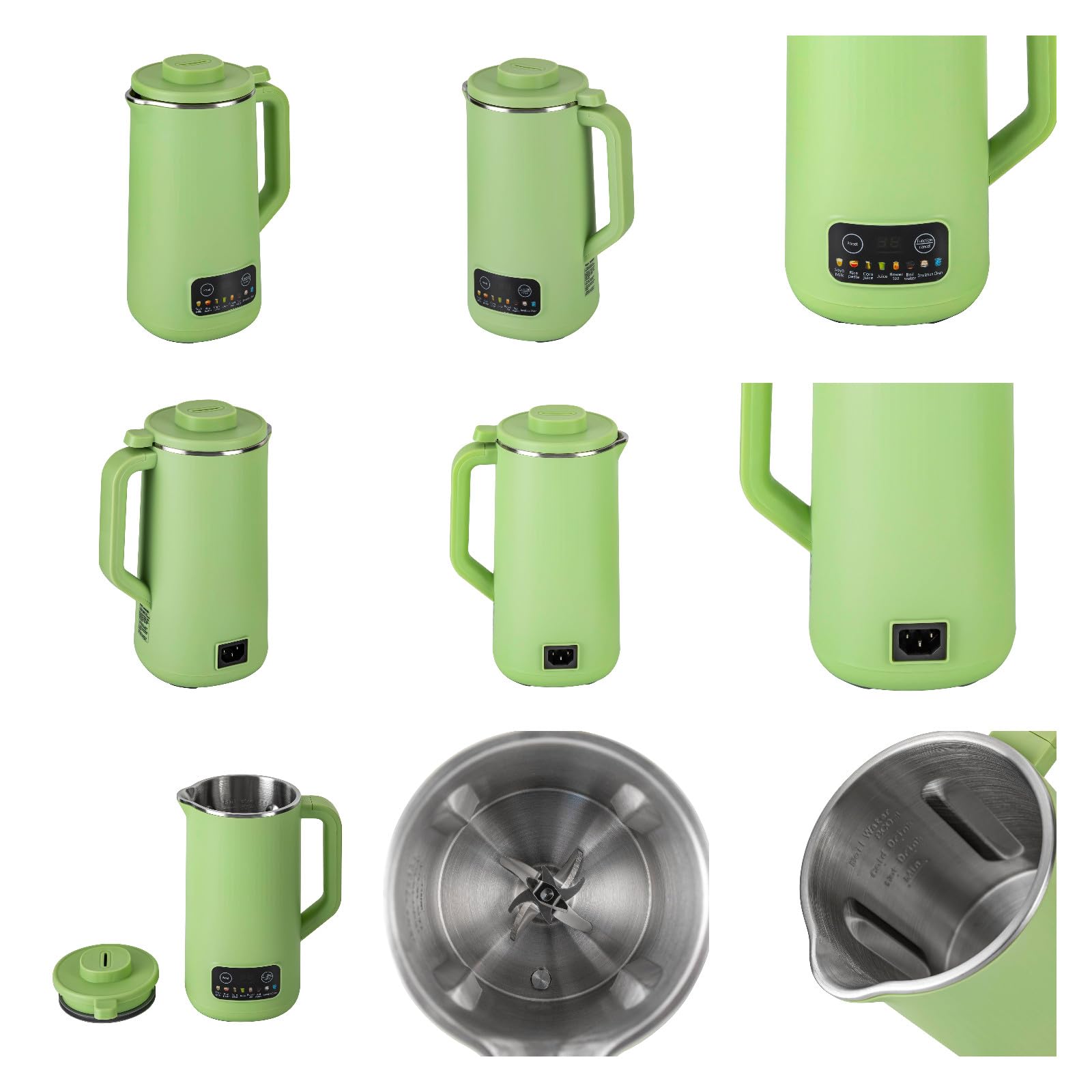 800ml Smart Soy Milk Maker with Auto Heating, Self-Cleaning & 12H Timer - 600W Nut Milk Machine with 150W 10-Blade Mixer - Stainless Steel & PP Multi Cooker for Almond Milk, Oat Milk - Perfect for Breakfast, Vegan Diet & Healthy Lifestyle (Green)