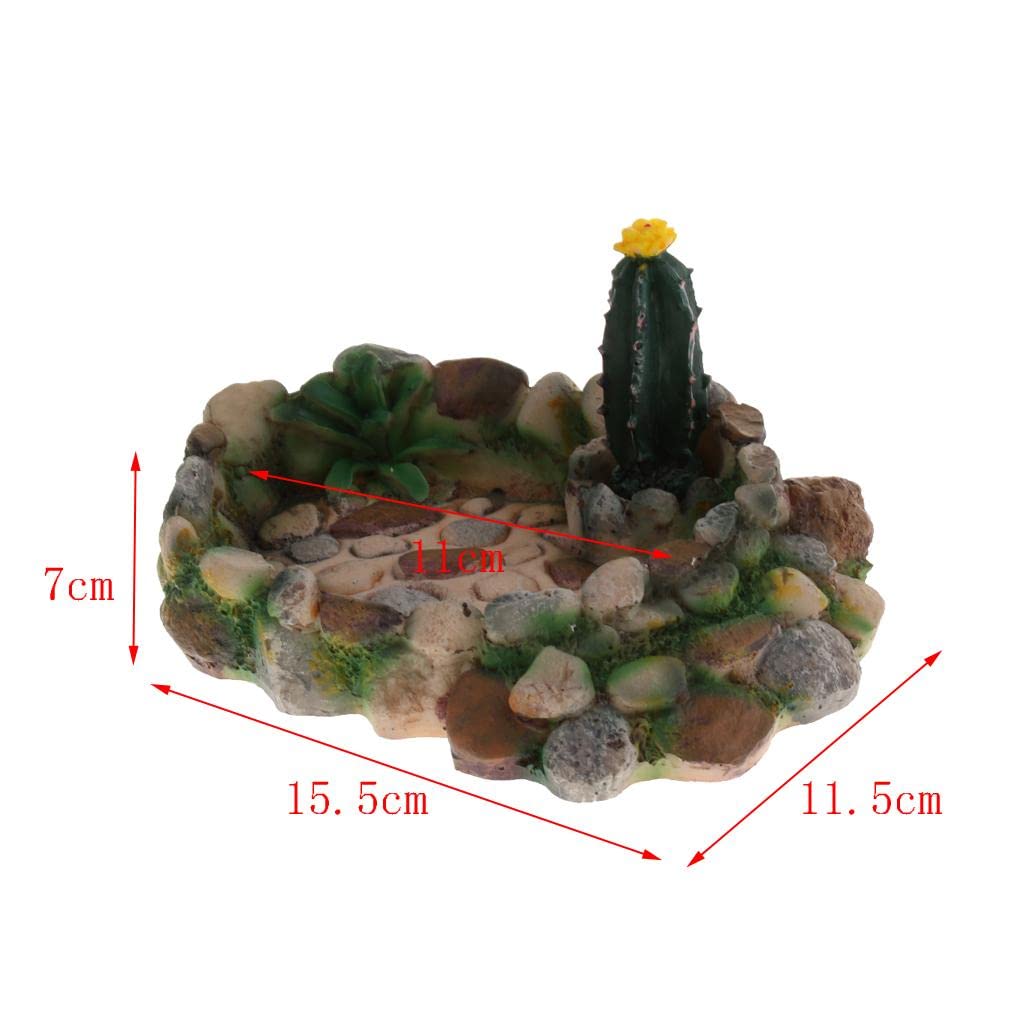SECRET DESIRE Reptile Water Dish & Food Bowl - Heavy Stone Tray for Lizards, Tortoises, Snakes - Perfect Feeding Plate for Terrariums & Reptile Habitats (Use for Water, Food, or Decoration in Reptile Enclosures)