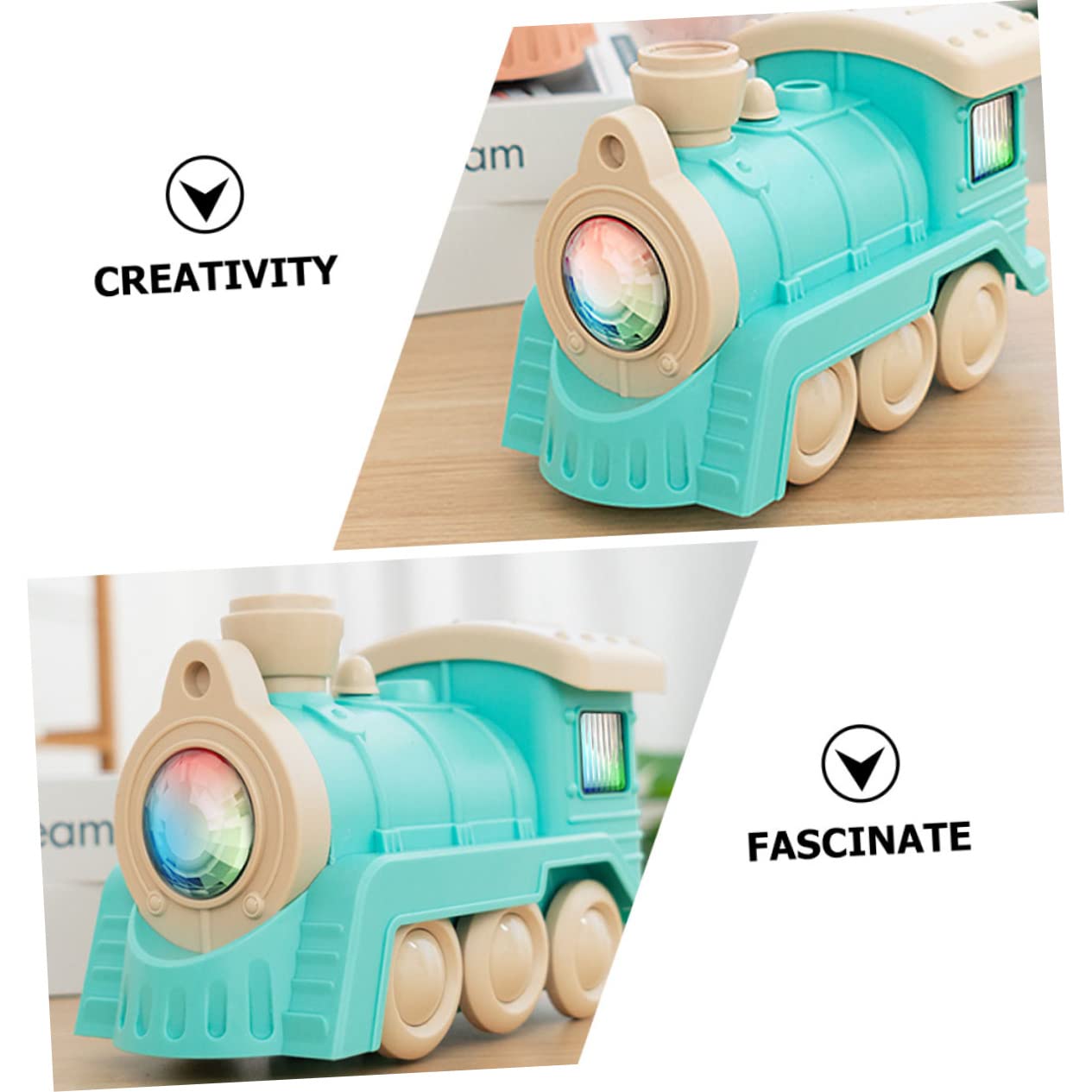 Toyvian 2-Piece Electric Train Set with Spray Function - Miniature Toy Train for Kids, Realistic Simulation Model Vehicle - Perfect for Birthday Gifts & Playroom Decor