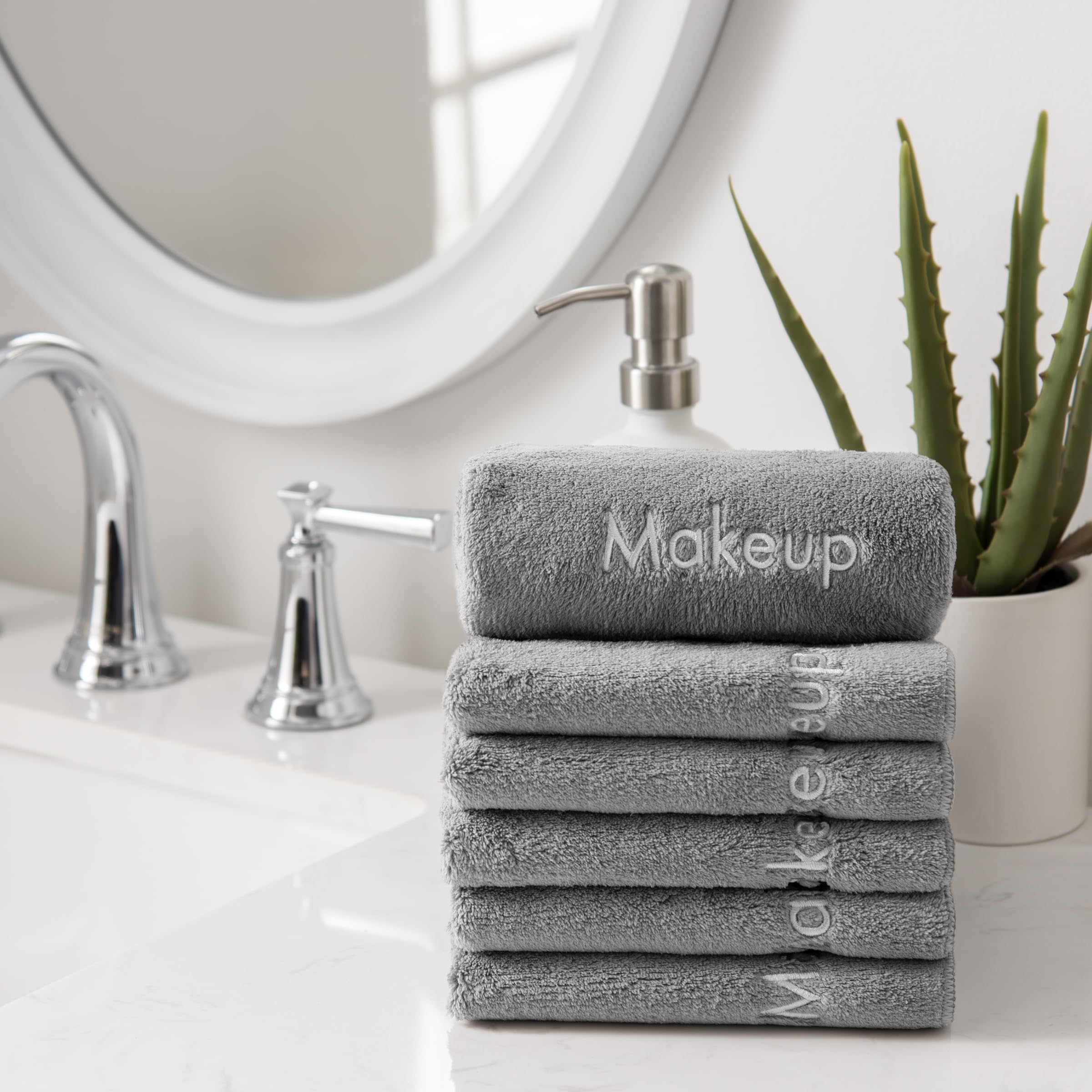 **Arkwright Bulk Makeup Towels - 108 Pack Ultra Soft Microfiber Coral Fleece Washcloths for Face & Makeup Removal - Reusable, Gentle, 13x13 Inch (Grey) - Perfect for Professional Artists, Spa, Salon & Home Use**