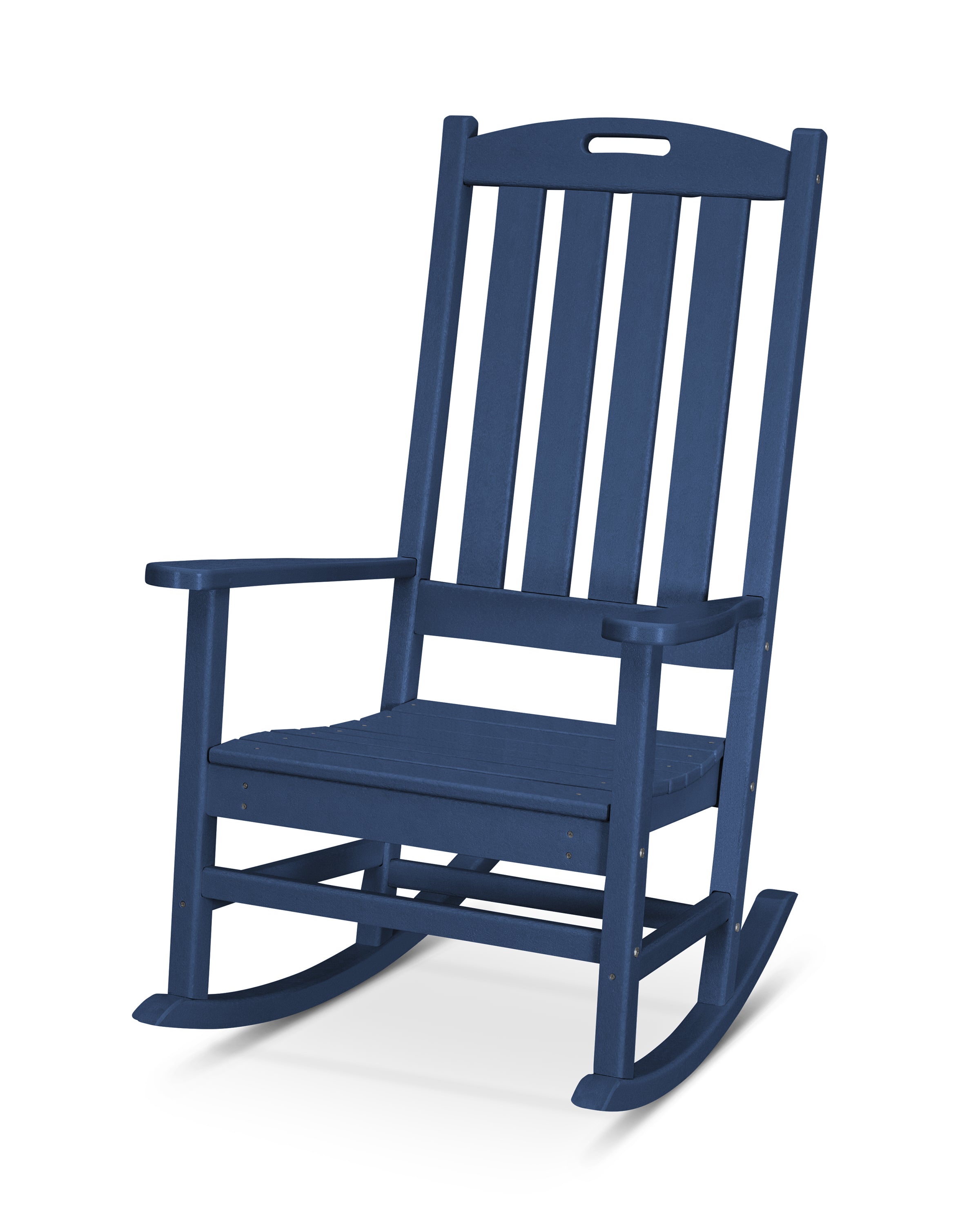 POLYWOOD Nautical Porth Rocking Chair - All-Weather Outdoor Furniture - Perfect for Patio, Deck, Garden & Porch Relaxation