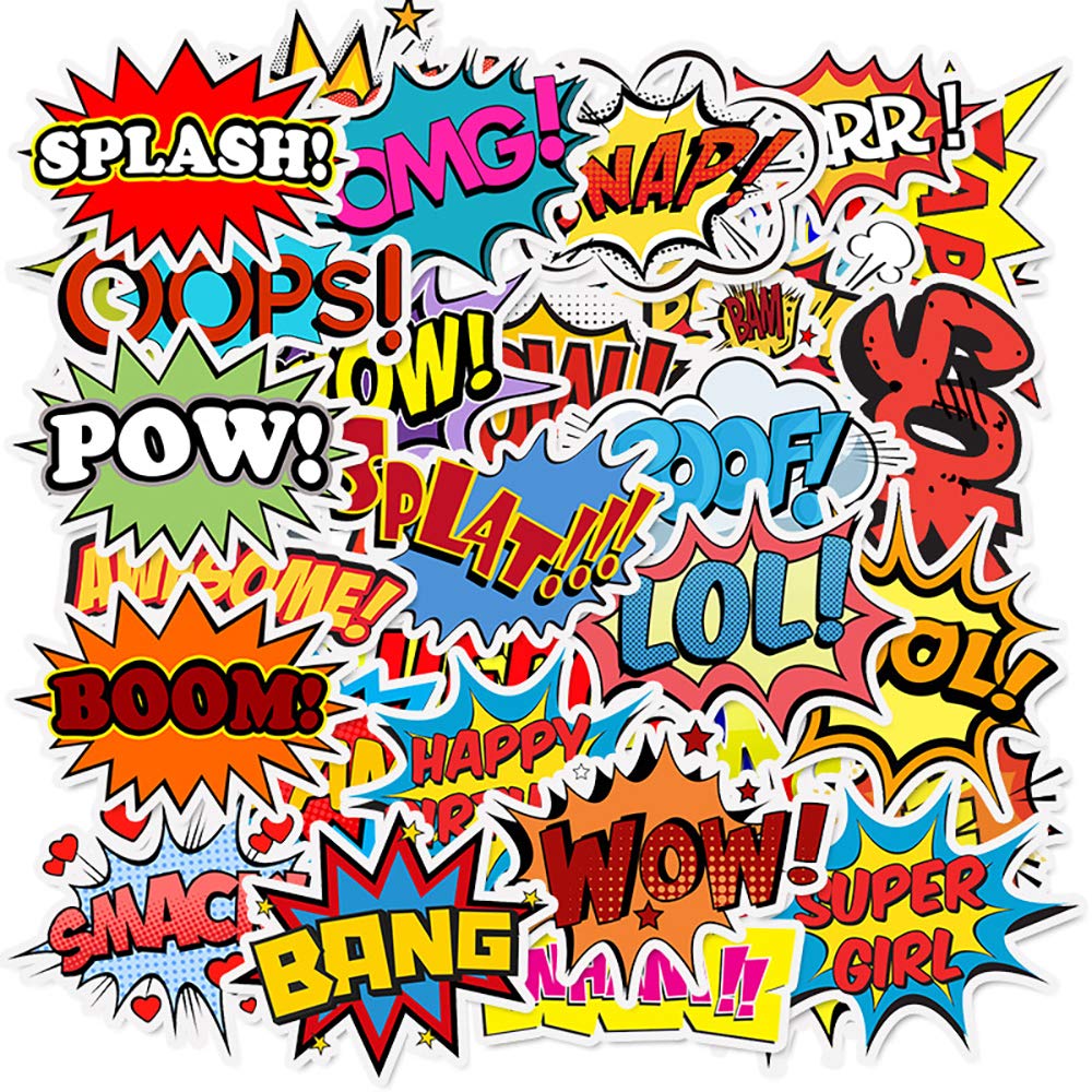 50PCS Waterproof Vinyl Word Stickers - Decorative Labels for Water Bottles, Laptops, Snowboards & Helmets - Fun Kids Stickers for DIY Crafts, School Projects & Personalizing Belongings