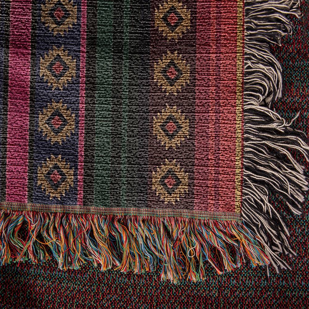 Authentic Mexican Rug - Southwestern Heirloom Woven Blanket 100% Cotton for Boho Home Decor, Living Room & Bedroom Accent