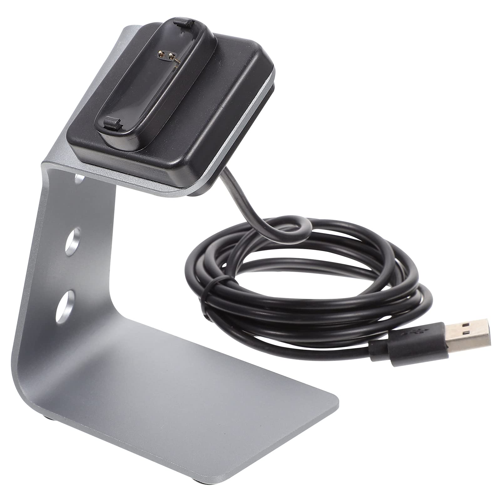 Compatible Charging Dock Stand for Apple Watch Series 2/3/SE - Magnetic Charger Cable Holder with Nightstand Mode (Grey) | Perfect for Bedside, Office & Travel Use
