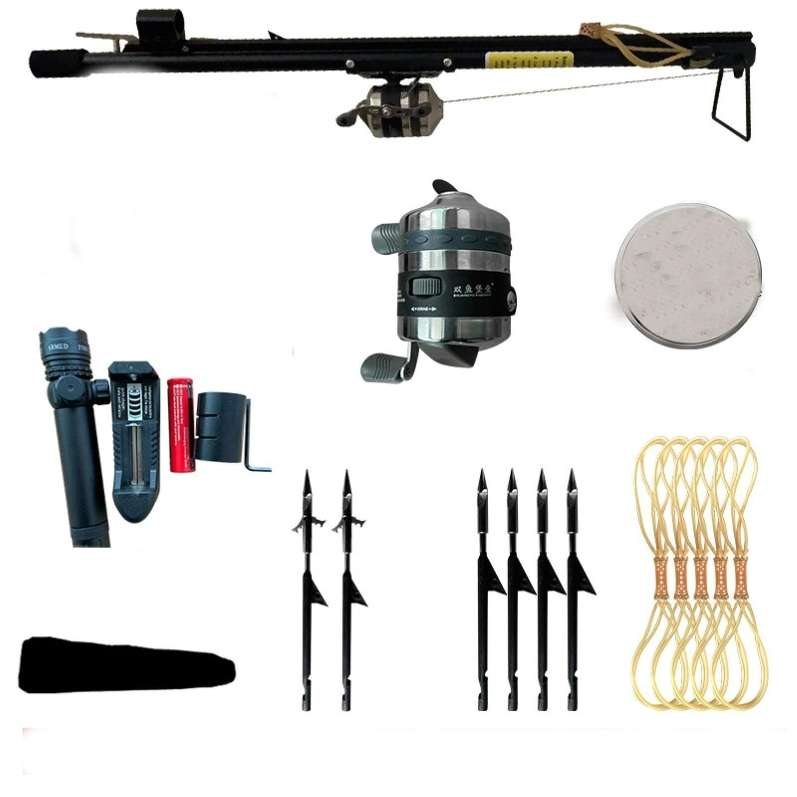 Automatic Long-Range Fishing Gun with High-Power Rubber Band - Arrow Fishing, Dart & Slingshot Kit for Outdoor Hunting & Sport Fishing | Perfect for Beach, River & Survival Scenarios