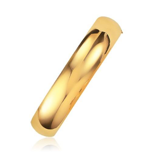 14K Yellow Gold Classic Bangle Bracelet (13.5mm, Size 8