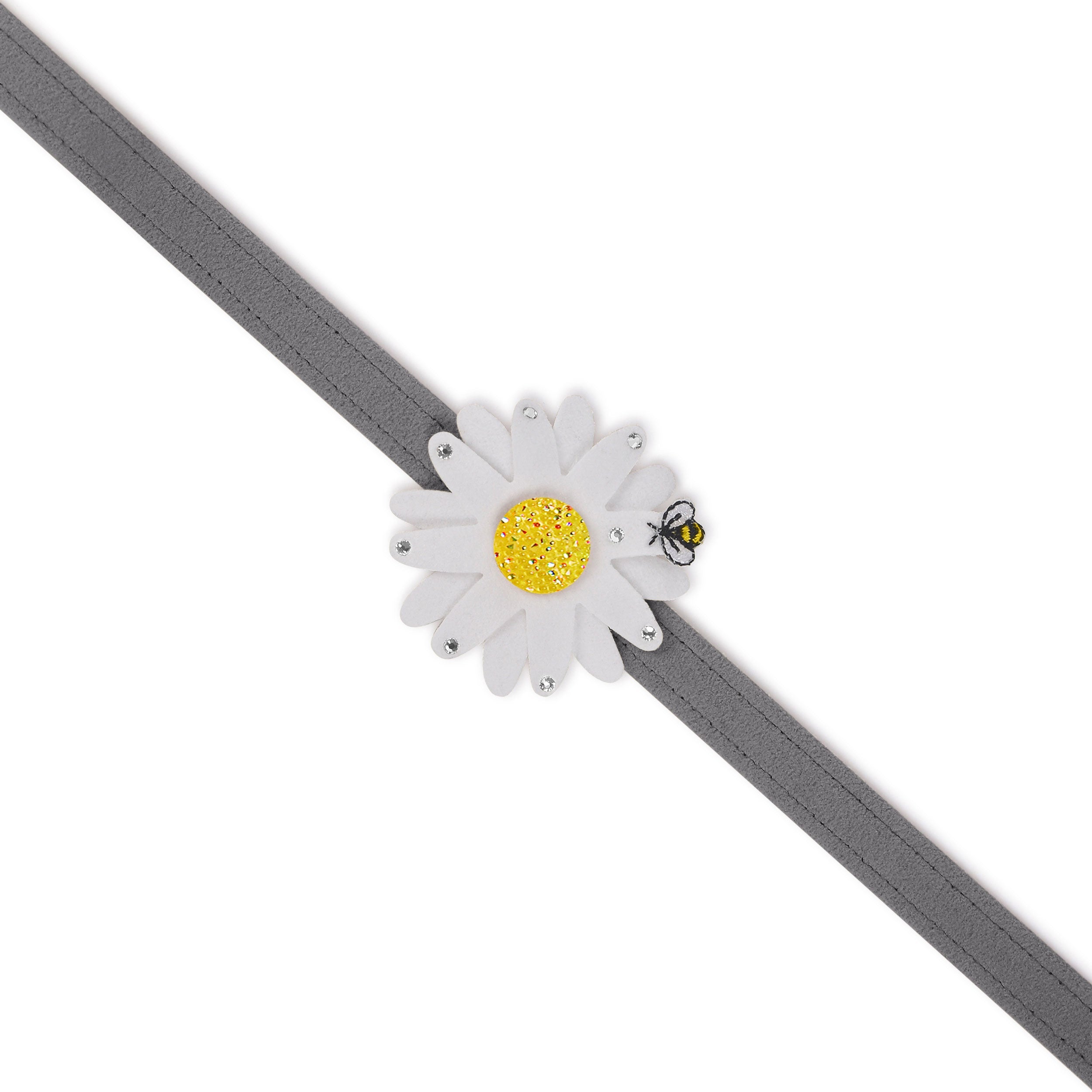 Large Daisy Dog Leash with Sparkling AB Crystal Stellar Center - Durable & Stylish Pet Accessory for Walks, Training, and Outdoor Adventures
