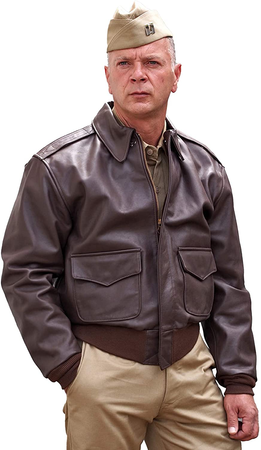 Original RAAF A2 Leather Flight Jacket - Genuine WWII US Air Force Bomber Jacket for Men - Vintage Aviator Style for Outdoor Adventures & Historical Reenactments