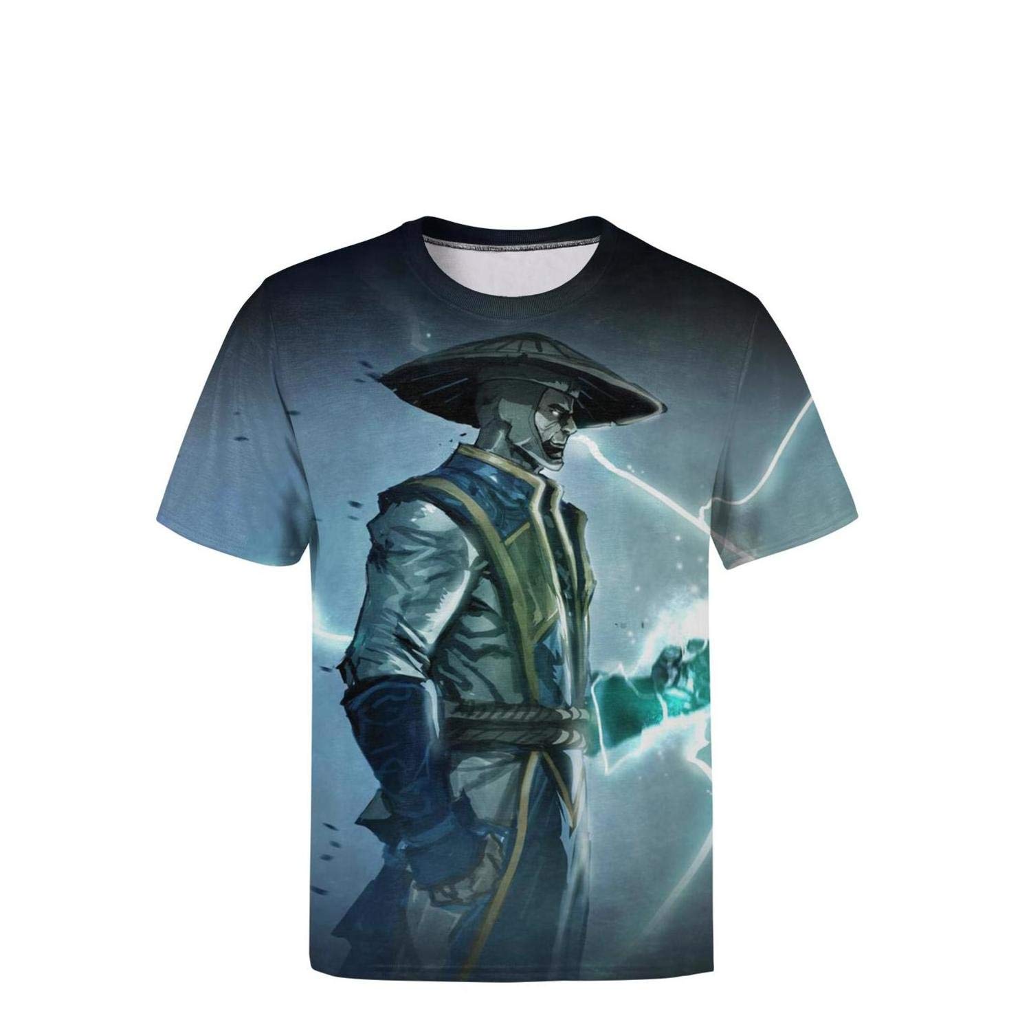 3D Graphic Print Mortal Kombat Raiden Comic Cool Design Men's Short Sleeve T-Shirt - Summer Casual Wear for Gaming Fans & Street Style