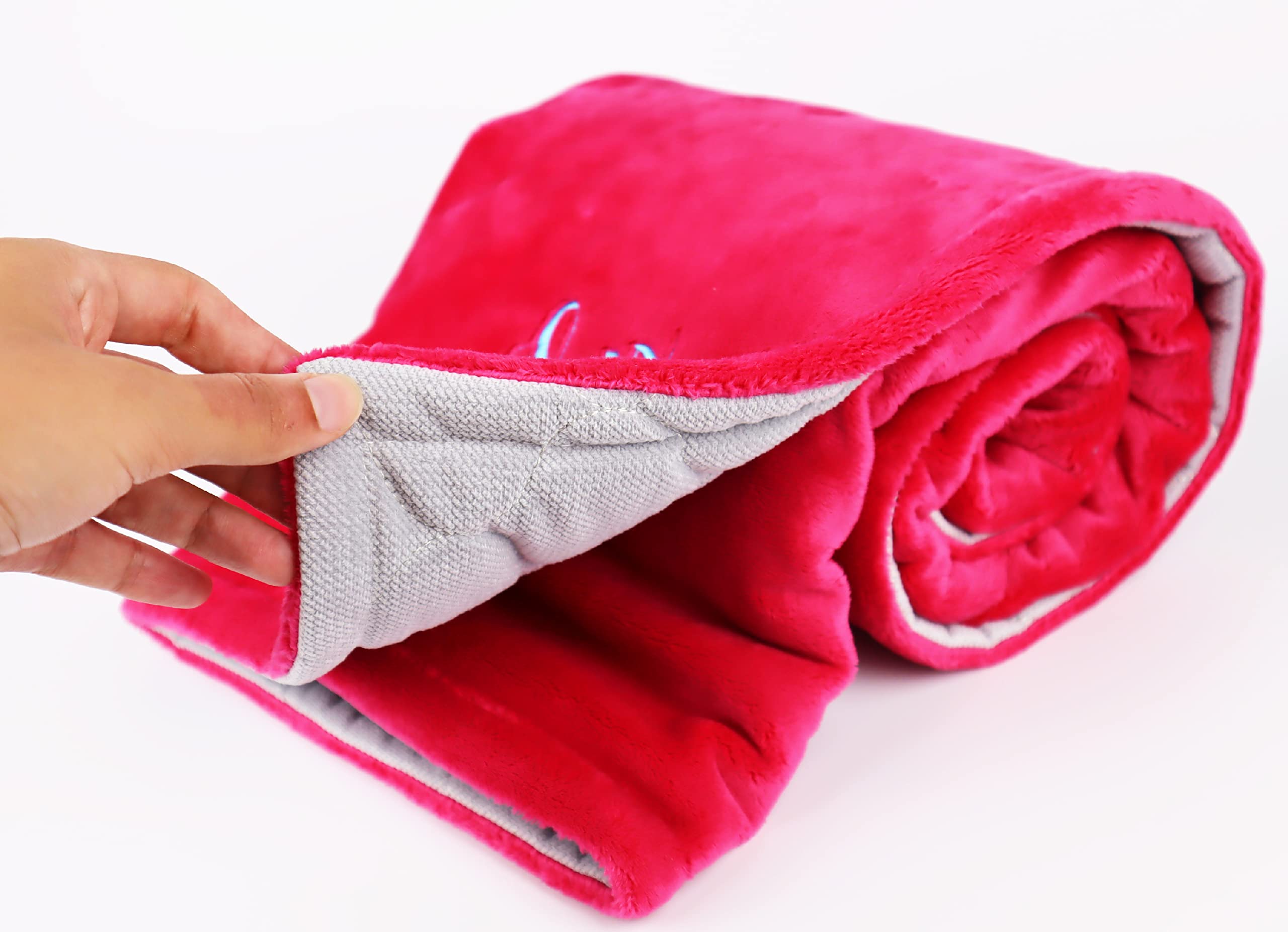 Custom Personalized Dog Blankets for Large Dogs - Embroidered Pet Name Blanket - Perfect Gift for Dog Moms - Soft Pink Dog Accessories (Hot Pink) - Ideal for Couch, Bed & Travel Use
