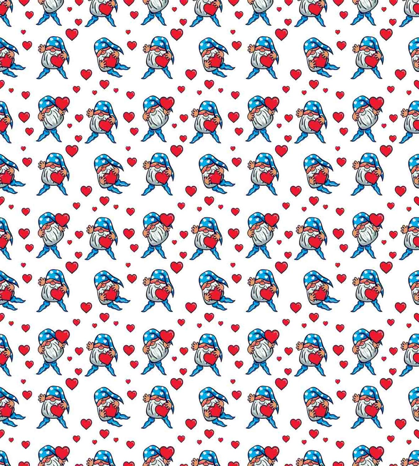Ambesonne Gnome Duvet Cover Set - Romantic Elves Holding Hearts Print, 3-Piece King Size Bedding with 2 Pillow Shams, Blue Vermilion - Perfect for Valentine's Day, Birthday Gifts & Cozy Bedroom Decor