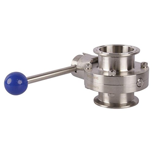 Stainless Steel SS304 2 Inch Tri Clamp Butterfly Valve with Silicone Seat & Pull Handle - Food Grade for Brewing, Dairy, and Pharmaceutical Industries - Glacier Tanks