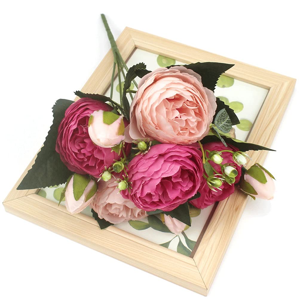 UXZDX CUJUX Silk Peony Bouquet - 12-Pack Artificial Flowers for Home Decor, Wedding Centerpieces, Party Decorations, Scrapbooking & DIY Crafts (Multicolor) - Perfect for Tables, Vases, and Floral Arrangements