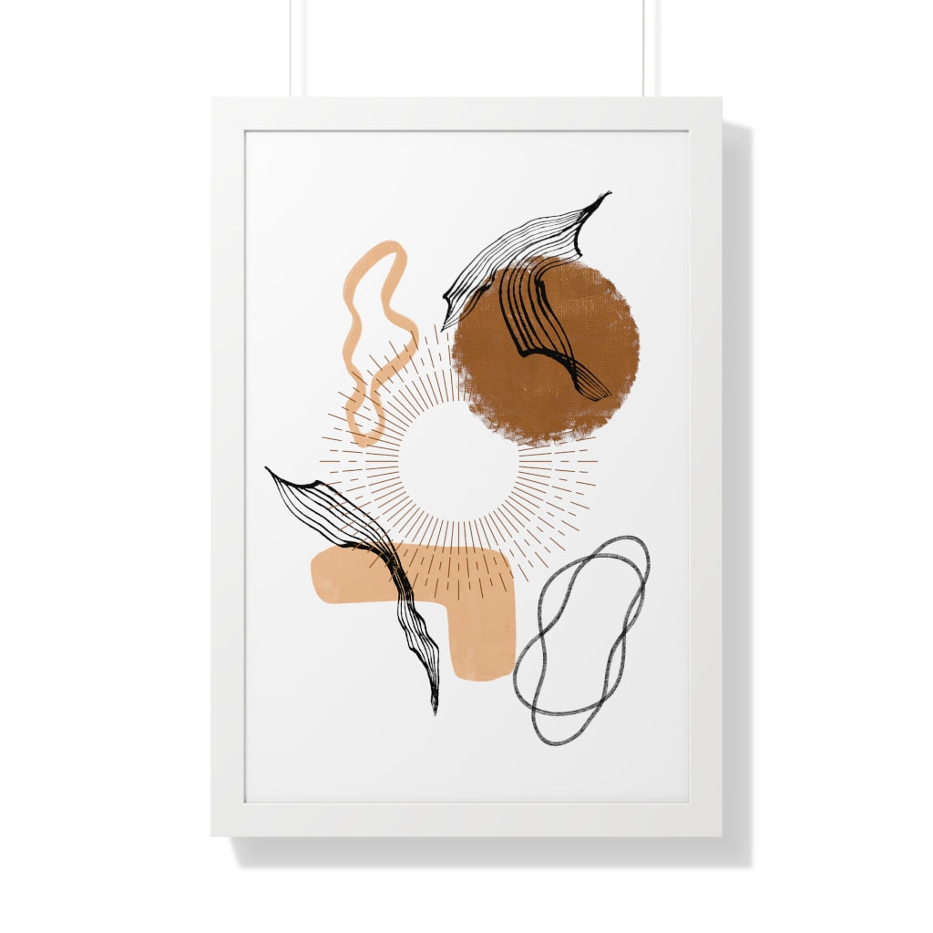 Modern Abstract Framed Vertical Wall Art Poster - Home & Office Decor for Living Room, Bedroom, Study