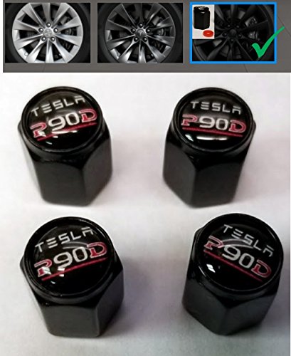 Premium Black My Bling Caps Valve Stem Caps for Tesla Model S/X/3 & P90D - Stylish Tire Accessories for Luxury Cars (Perfect for Car Shows, Gifts & Customization)