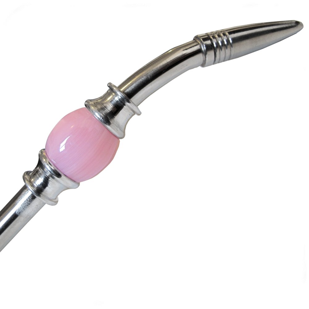 Premium Brazilian Bomba with Pink Beads - Elegant Bombilla for Yerba Mate - Perfect for Traditional Tea Ceremonies & Relaxing Moments