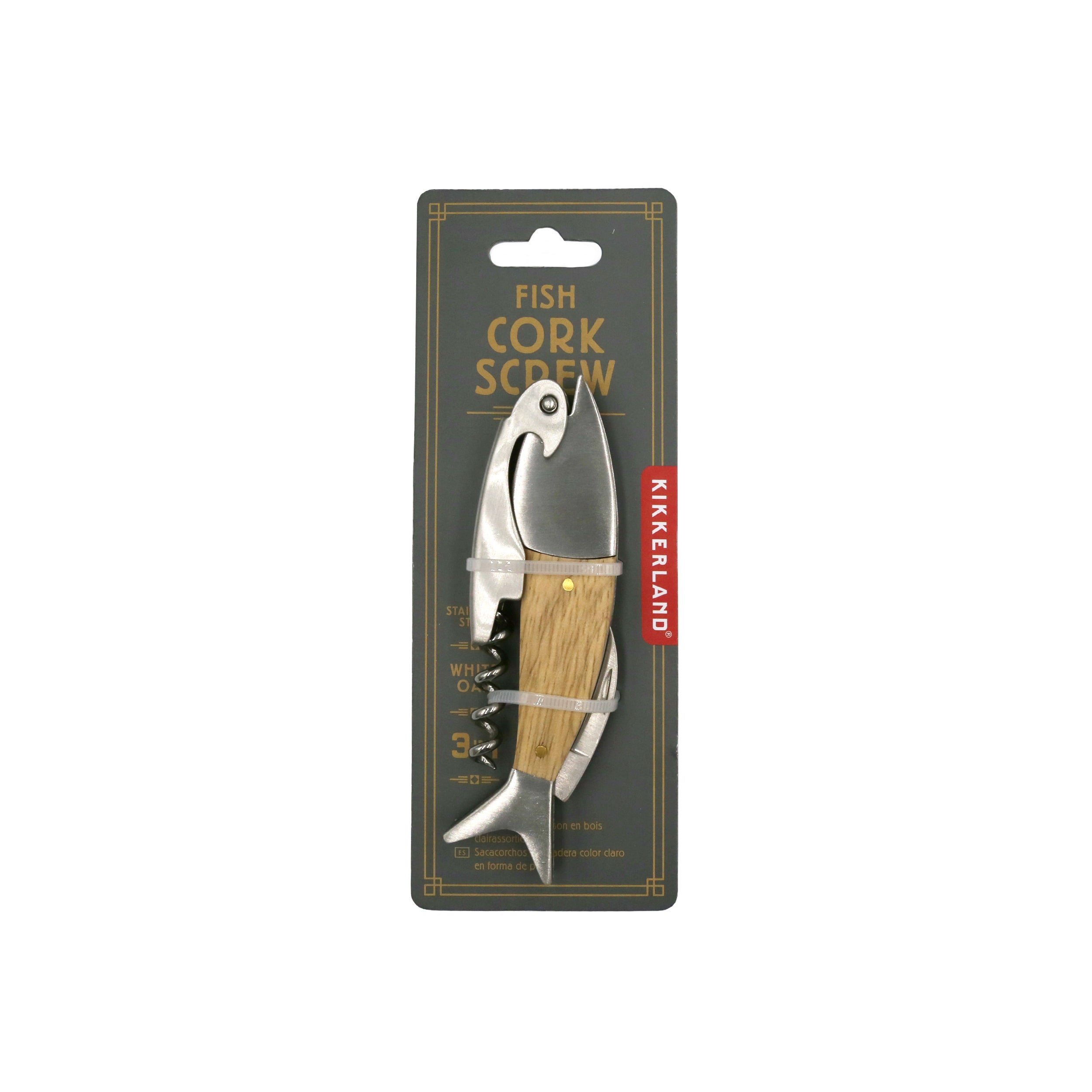 Premium Light Wood Fish Corkscrew - Unique Wine Bottle Opener for Home Bar, Kitchen & Gifts - Perfect for Parties, Weddings & Wine Lovers
