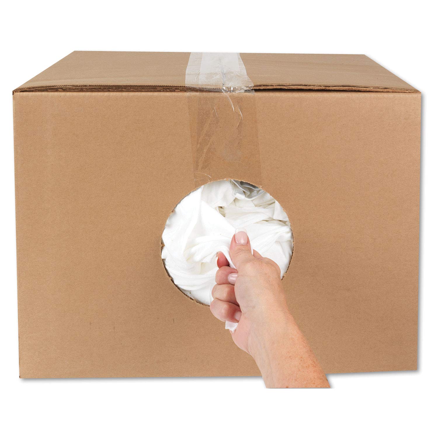 Hospital Specialty 45525 Bleached White T-Shirt Rags - 25 Pounds/Bag - Ideal for Cleaning, Polishing & Industrial Use