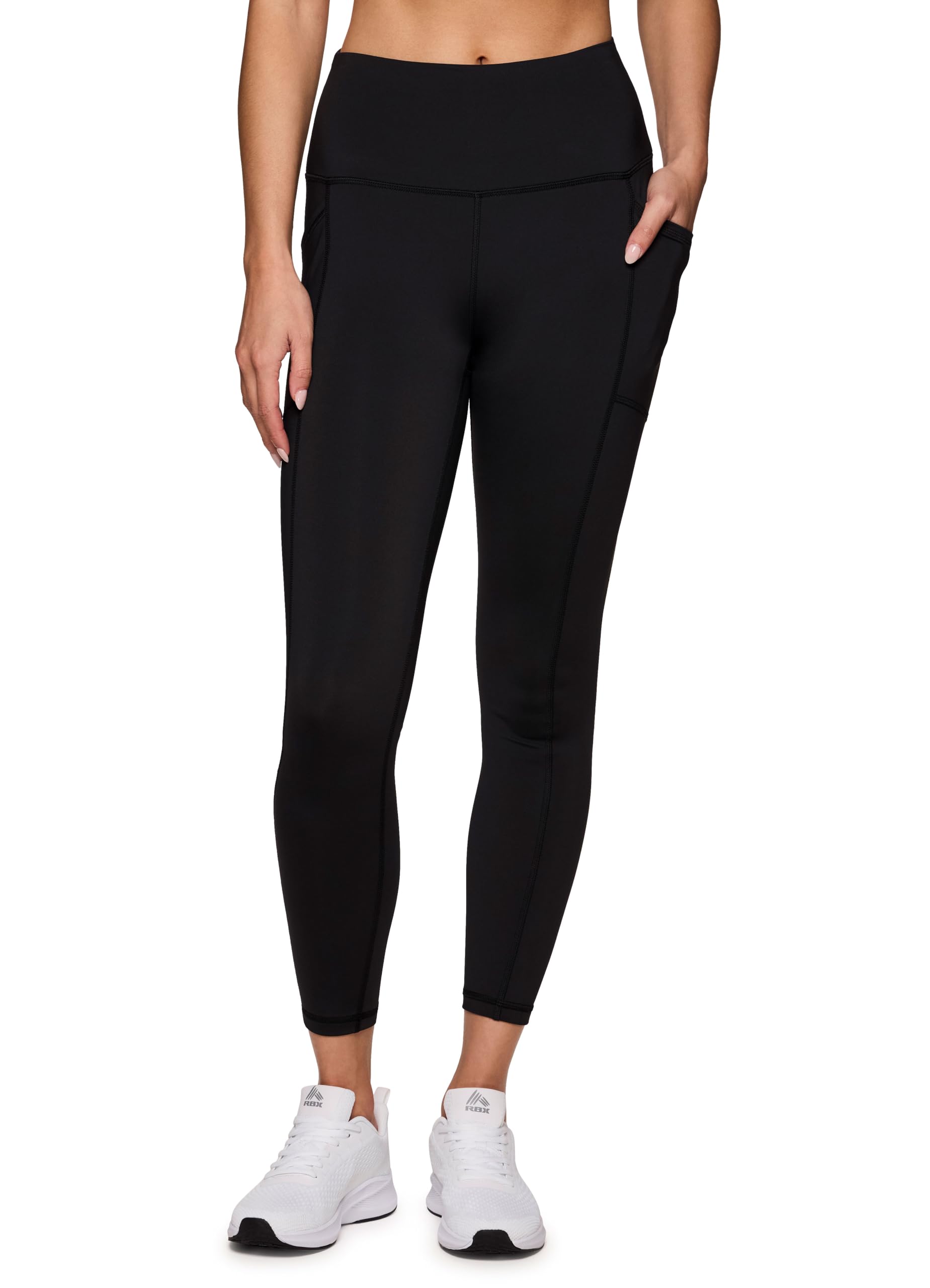 RBX Active High Waisted Squat Proof 7/8 Yoga Leggings for Women with Pockets - Ankle Length Workout Tights for Gym, Running & Yoga