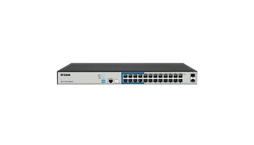 D-Link DGS-F1210-26PS 24-Port Gigabit Ethernet Layer 2 Managed Switch with PoE+ Support | Long Range Power Over Ethernet | Ideal for Office Networks, Security Camera Systems & IP Phone Setups