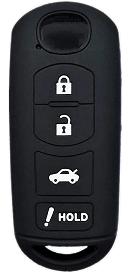 Mazda Remote Key Fob Cover 4 Button Silicone Protector for CX-5 CX-7 CX-9 MX-5 Miata - Durable Rubber Case for Car Key Protection (Perfect for Everyday Use & Travel)