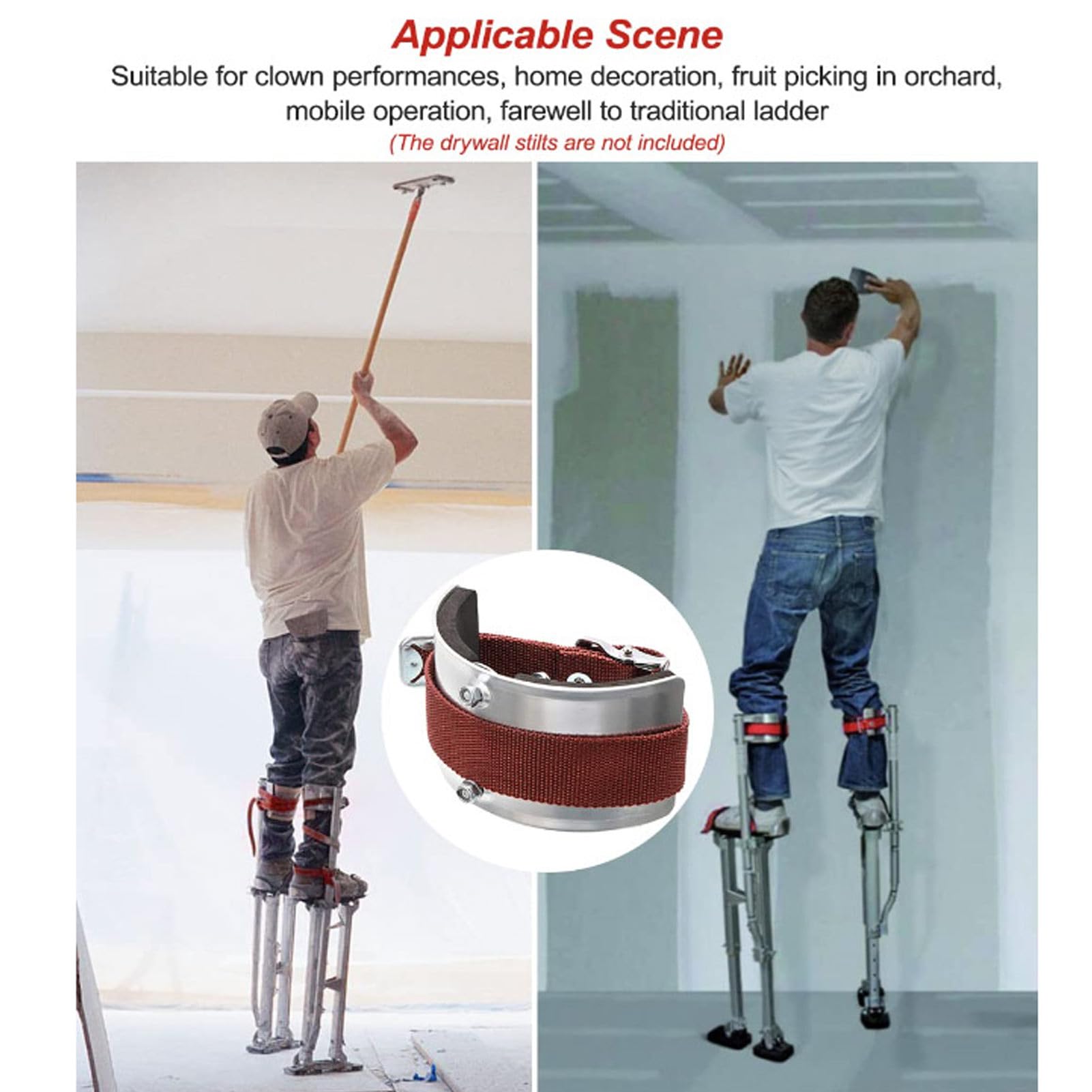 2Pcs Drywall Stilts Leg Straps - Replacement Parts for Home Improvement & Wall Painting