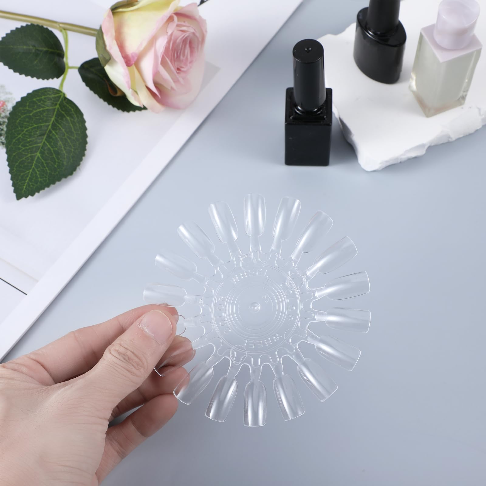 10 Pcs Clear Nail Swatch Wheels - Ellipsoid Nail Polish Color Swatches for Manicure Practice & Professional Display | Perfect for Salon Artists, DIY Nail Enthusiasts & Nail Polish Color Organization