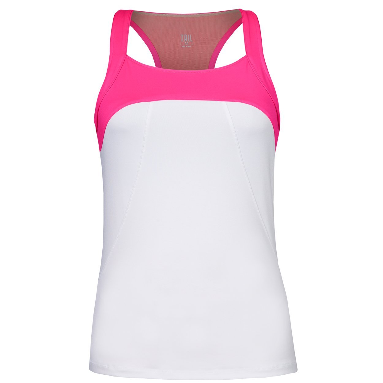 Tail Women's Electric Rush Cailyn Tank Top - White & Blazing Pink | Workout, Yoga, Gym & Casual Wear for Active Women