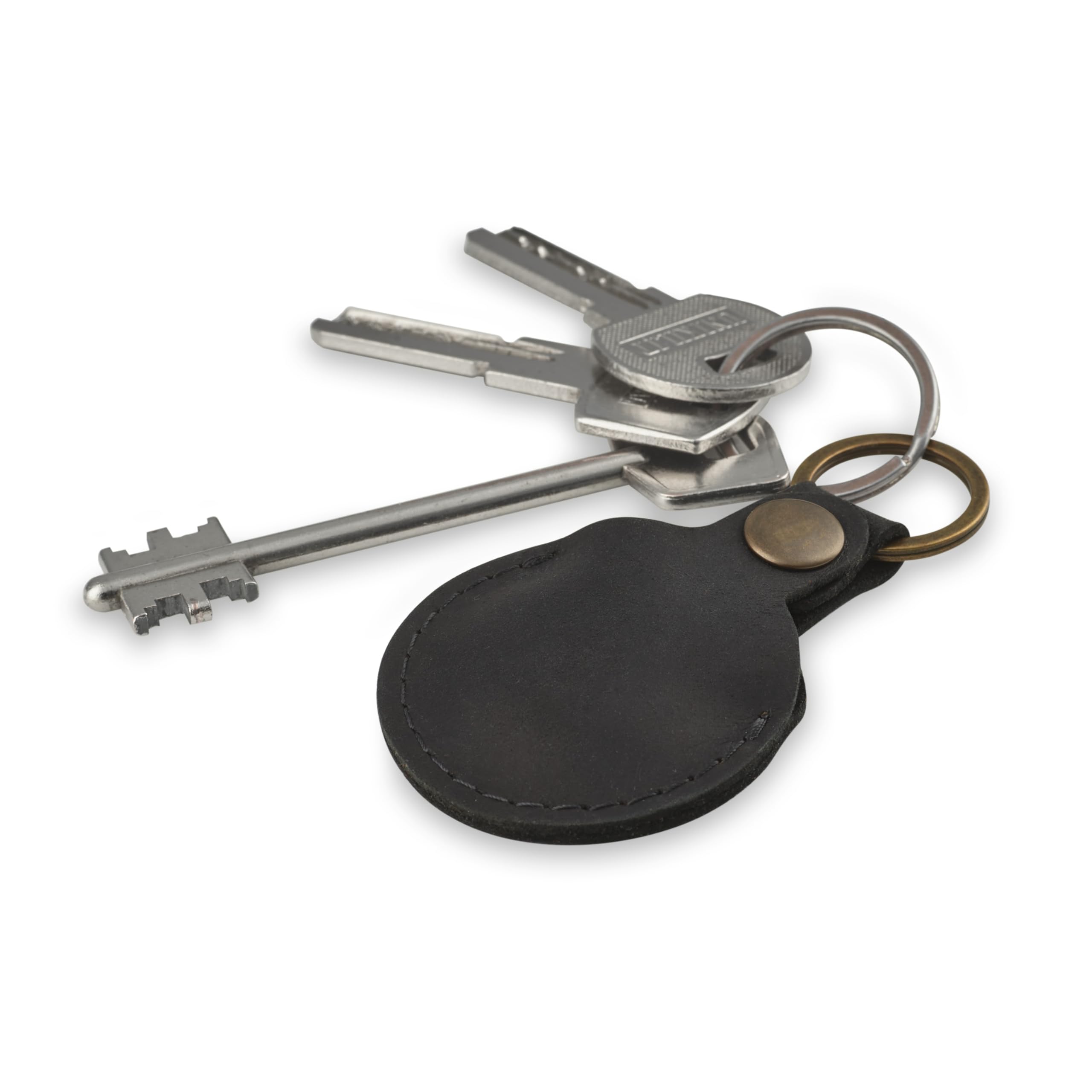 Premium Leather Keychain Ring Holder - Wedding & Engagement Ring Travel Case - Gym & Workout Ring Pouch (Black) - Perfect for Travel, Sports & Everyday Use