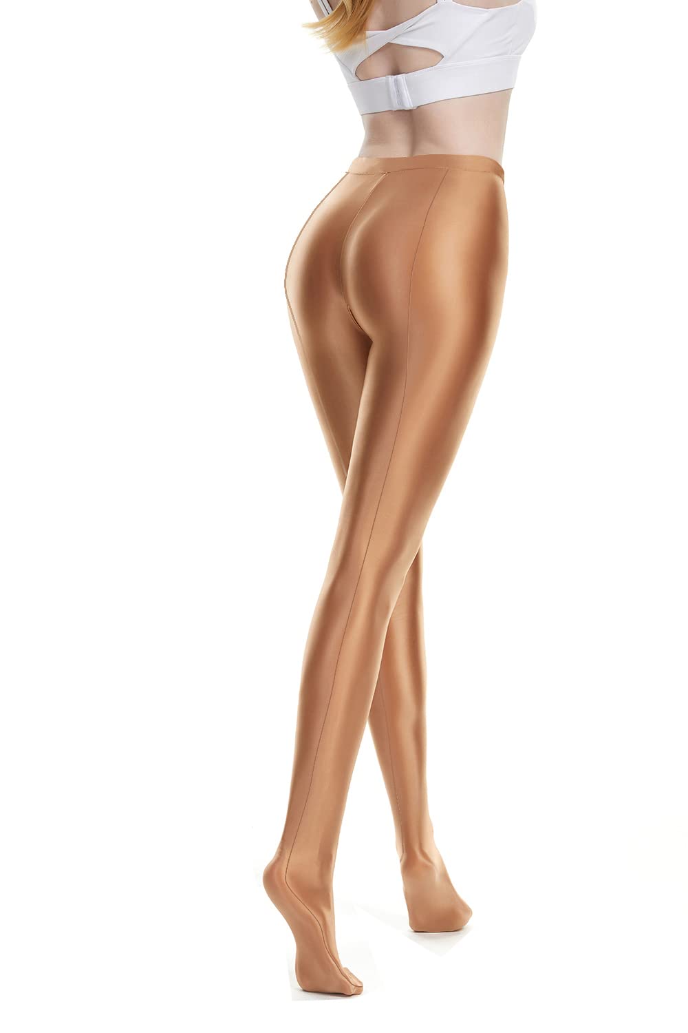 E EASILK High Stretch Shiny Yoga Tights for Women - Pilates, Running, Gym Workout Leggings - Opaque Glossy Pantyhose for Fitness & Daily Wear