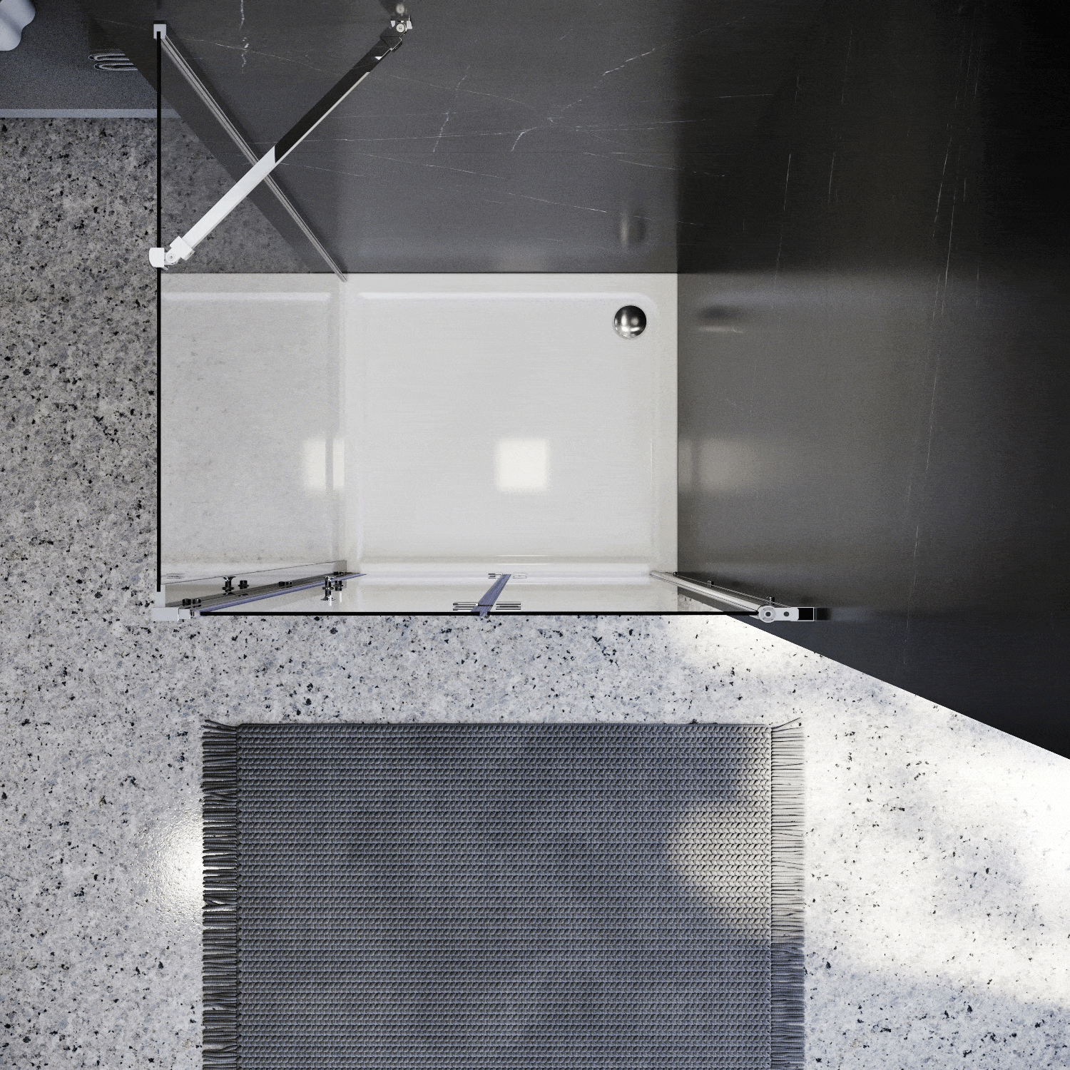 ELEGANT SHOWERS Frameless Bifold Pivot Shower Screen Enclosure - 860mm to 1000mm Adjustable Width - Perfect for Modern Bathrooms & Space-Saving Solutions