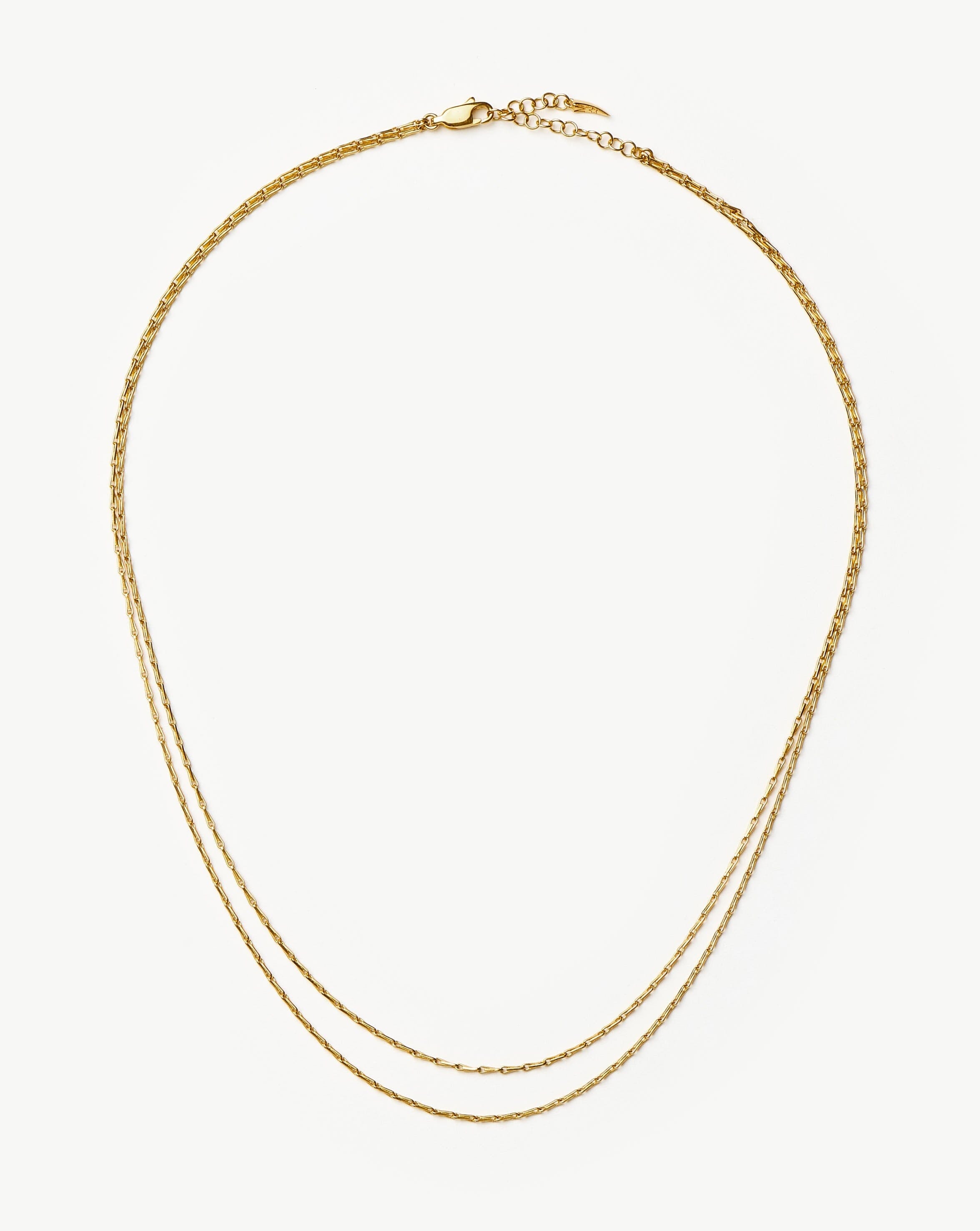 Savi Twisted Double Chain Necklace - 18k Gold Plated Women's Jewelry for Everyday Wear & Special Occasions