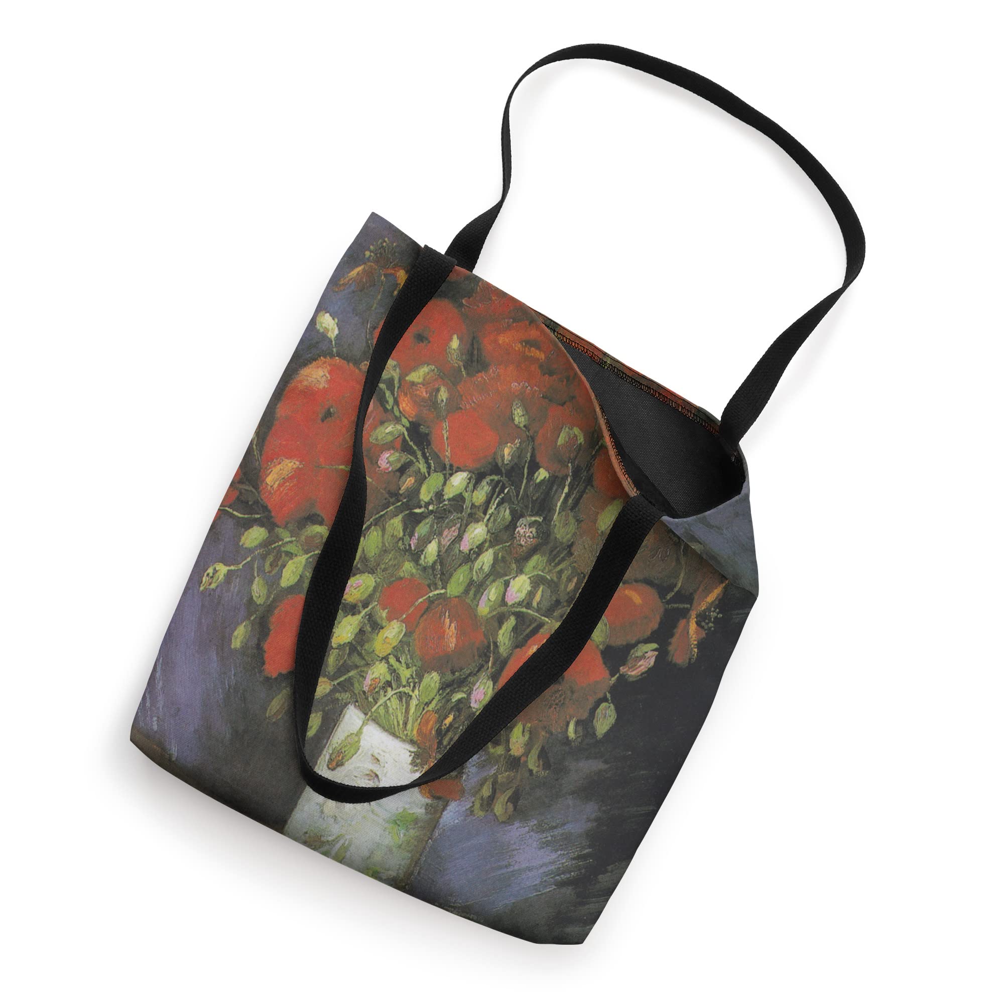 Vincent van Gogh Vase With Red Poppies Tote Bag - Art Lover's Canvas Shopping Bag for Museum Visits & Daily Use