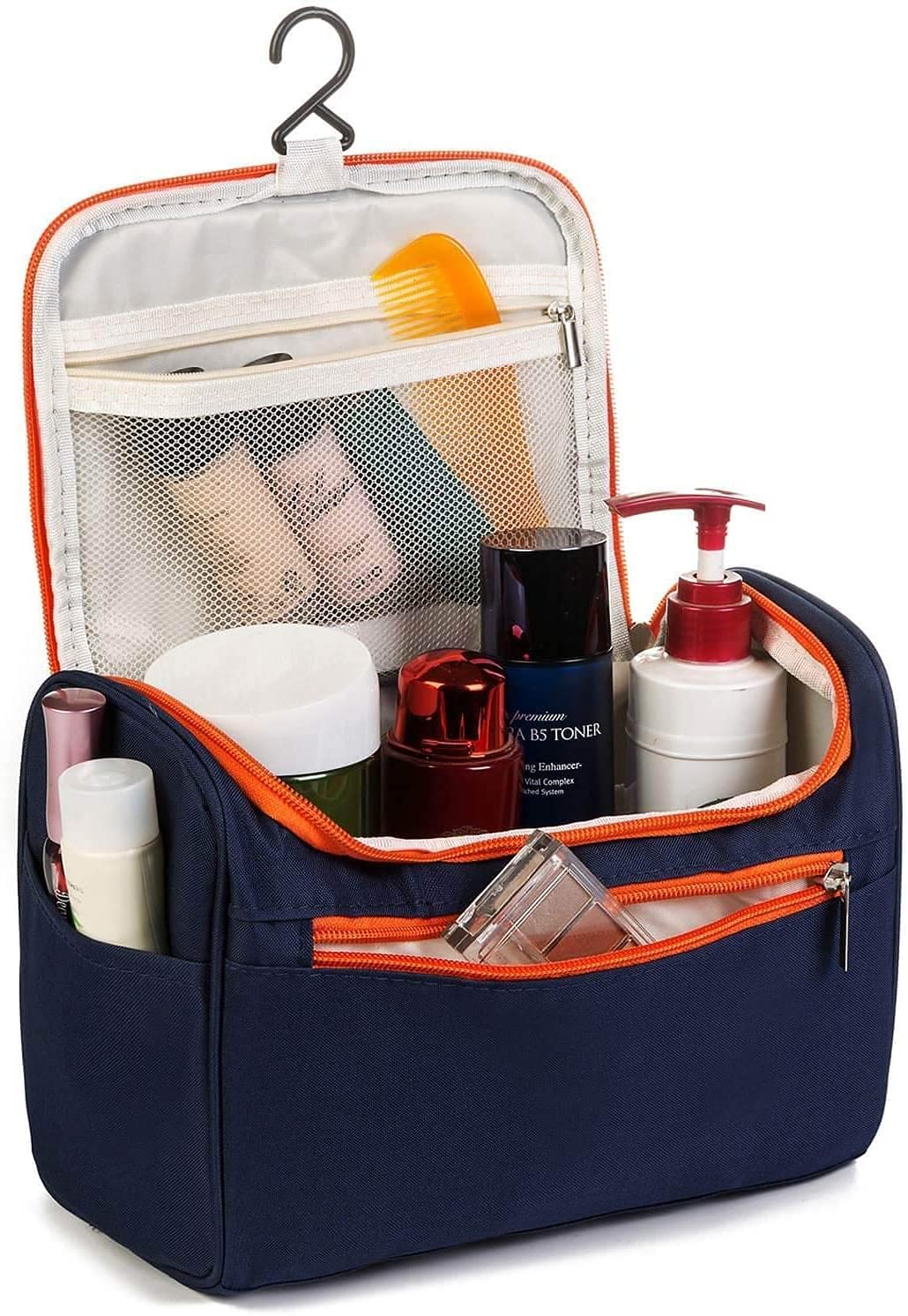 FLOOVI Large Makeup Bag for Women - Waterproof Travel Cosmetic Organizer with Brush Holder, Reusable Toiletry Case for Makeup Brushes & Beauty Essentials (Multiple Colors) - Perfect for Travel, Gym & Daily Organization