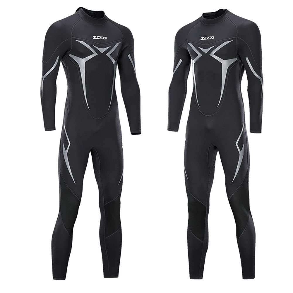 3mm Neoprene Wetsuit for Men - Long Sleeve Scuba Diving & Surfing Suit with Back Zip - Thermal Protection for Swimming, Snorkeling & Water Sports