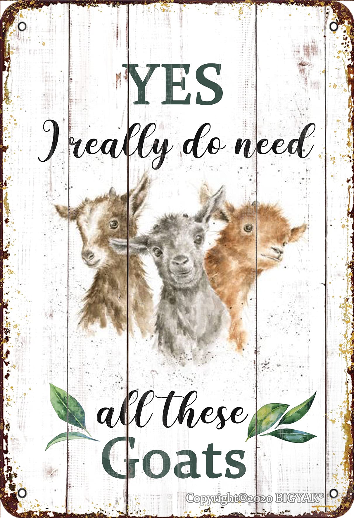Three Three Sheep Metal Sign - Vintage Farm Decor Plaque for Home, Kitchen & Room Wall Art (12x18 Inches) - Perfect for Rustic, Farmhouse & Country Style Decorations