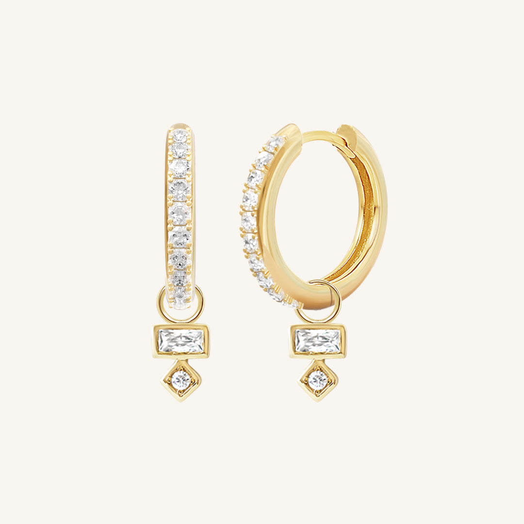 Resilience Crystal Hoops Earrings for Women - Sparkling Dangle Earrings for Party, Wedding & Everyday Wear