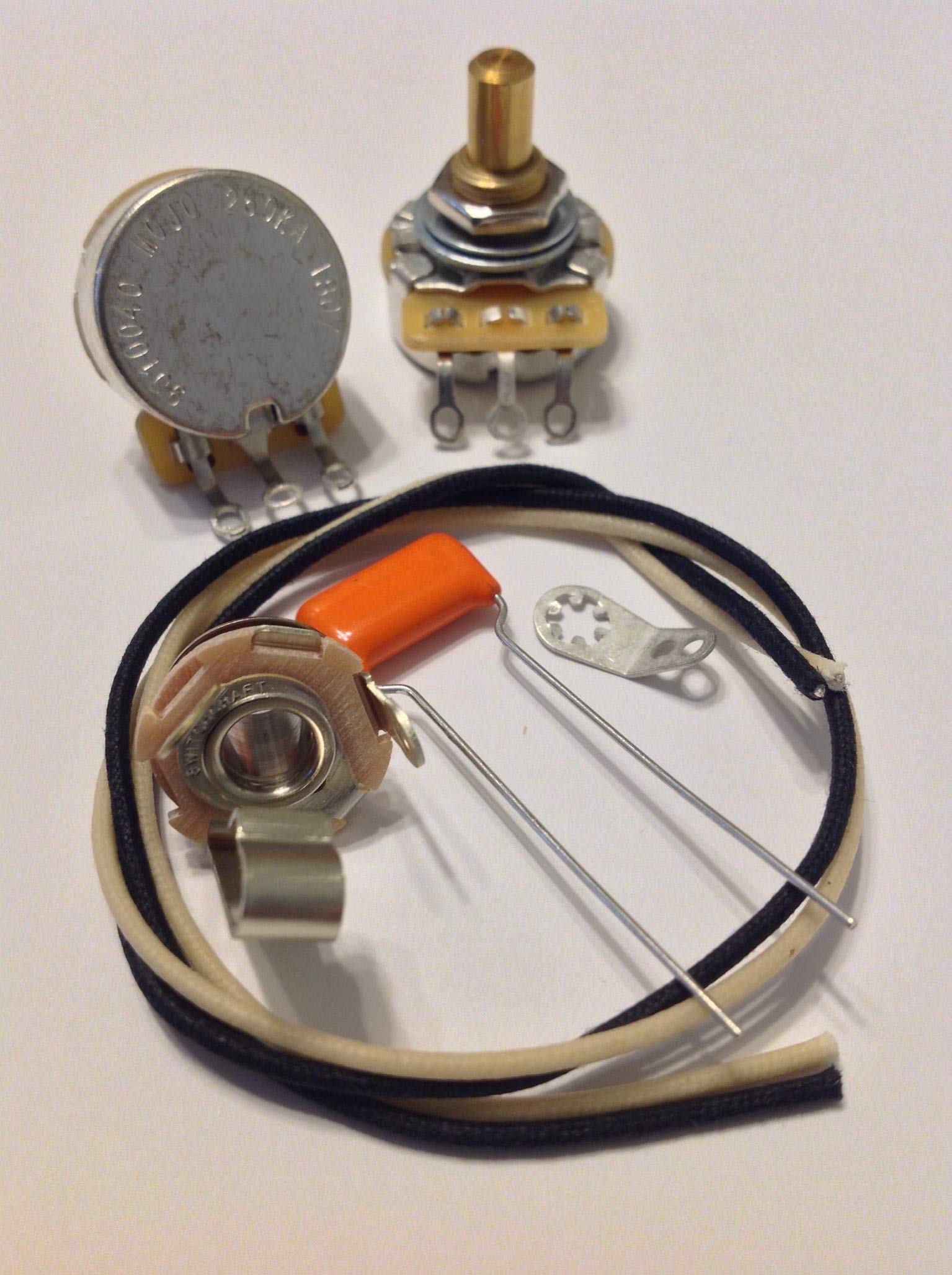 Premium Custom Wiring Kit for Precision Bass - CTS Pots, .1uf Sprague 225P Orange Drop Capacitor - DIY Guitar Electronics Upgrade for Professional Sound