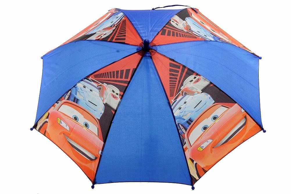 Lightning McQueen Kids Umbrella with Molded Handle - Blue | Waterproof & Windproof | Perfect for Disney Pixar Fans, Outdoor Play & Rainy Day Adventures