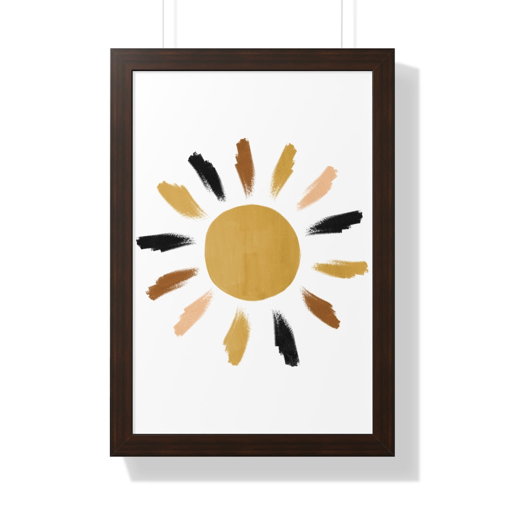 Modern Sunshine Framed Vertical Poster - Wall Art Decor for Living Room, Bedroom & Office - Perfect for Home & Office Decoration