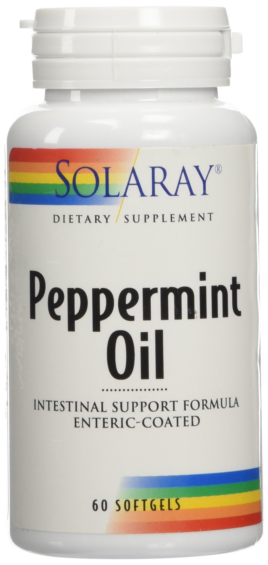 Solaray Peppermint Oil Softgels - 60 Count | Natural Digestive Support & Headache Relief | Perfect for Aromatherapy, Cooking & DIY Beauty Products
