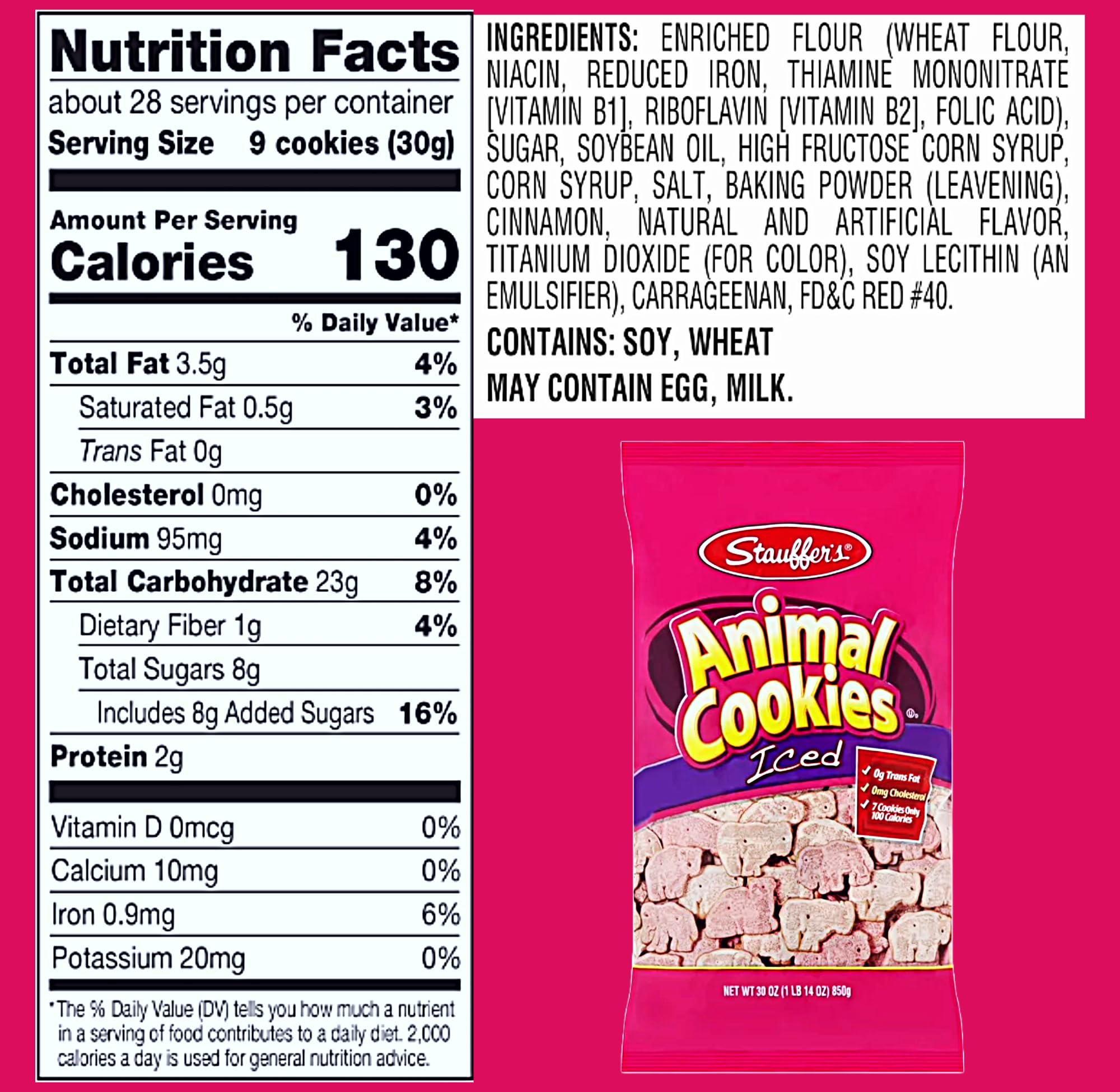 Stauffers Chocolate Animal Crackers & Iced Cookies Value Pack - 16/20/30 oz Shelf-Stable Snacks (2 Pack) | Perfect for Lunchboxes, Parties & On-the-Go Treats