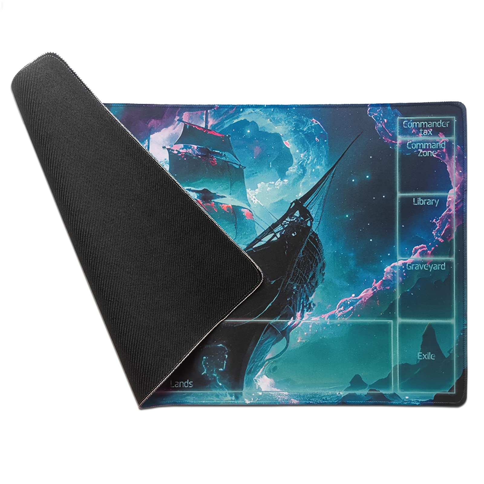 Premium MTG Playmat with Free Plastic Storage Tube & Bag - Stitched Edge Gaming Mat with Field Rules Zones for Magic: The Gathering Beginners | Perfect for Home Game Nights, Tournaments & Card Protection