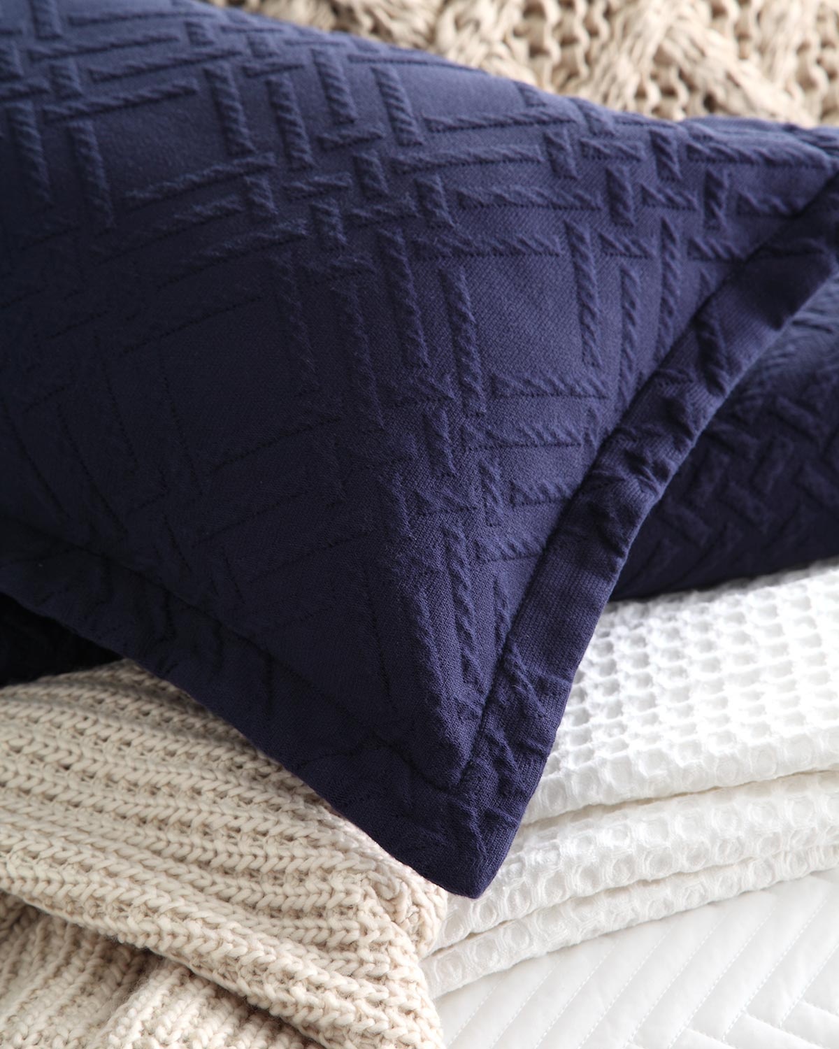 Premium Fitzroy Navy Quilt Cover Set - 100% Cotton Luxury Bedding by Private Collection | Soft & Breathable for All-Season Comfort | Perfect for Master Bedroom, Guest Room & Vacation Homes