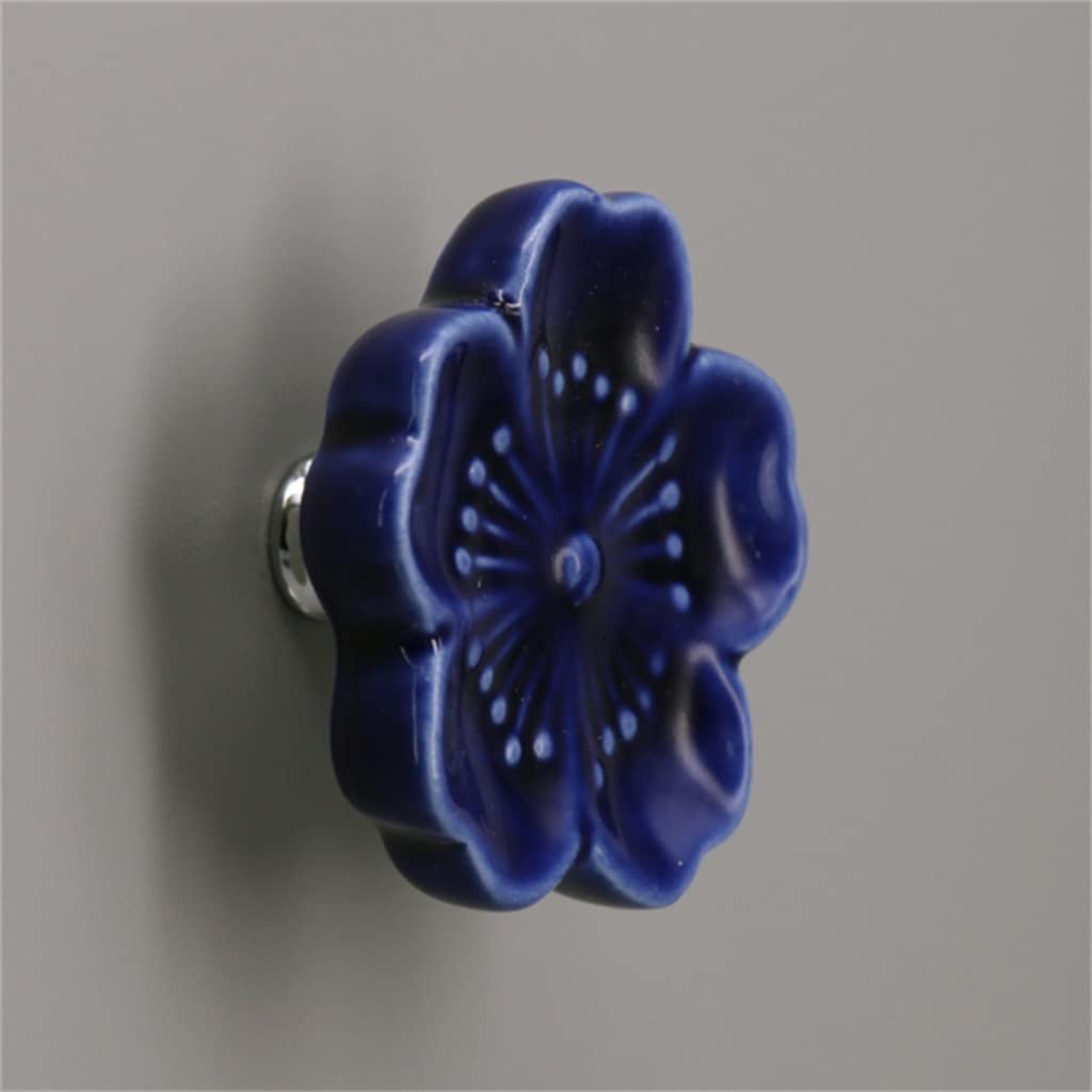 Ceramic Flower Drawer Handles - Vintage Cabinet Knobs Replacement - 45x21mm Decorative Hardware for Kitchen, Bathroom & Furniture (Color C) - Perfect for DIY Home Decor & Cabinet Upgrades